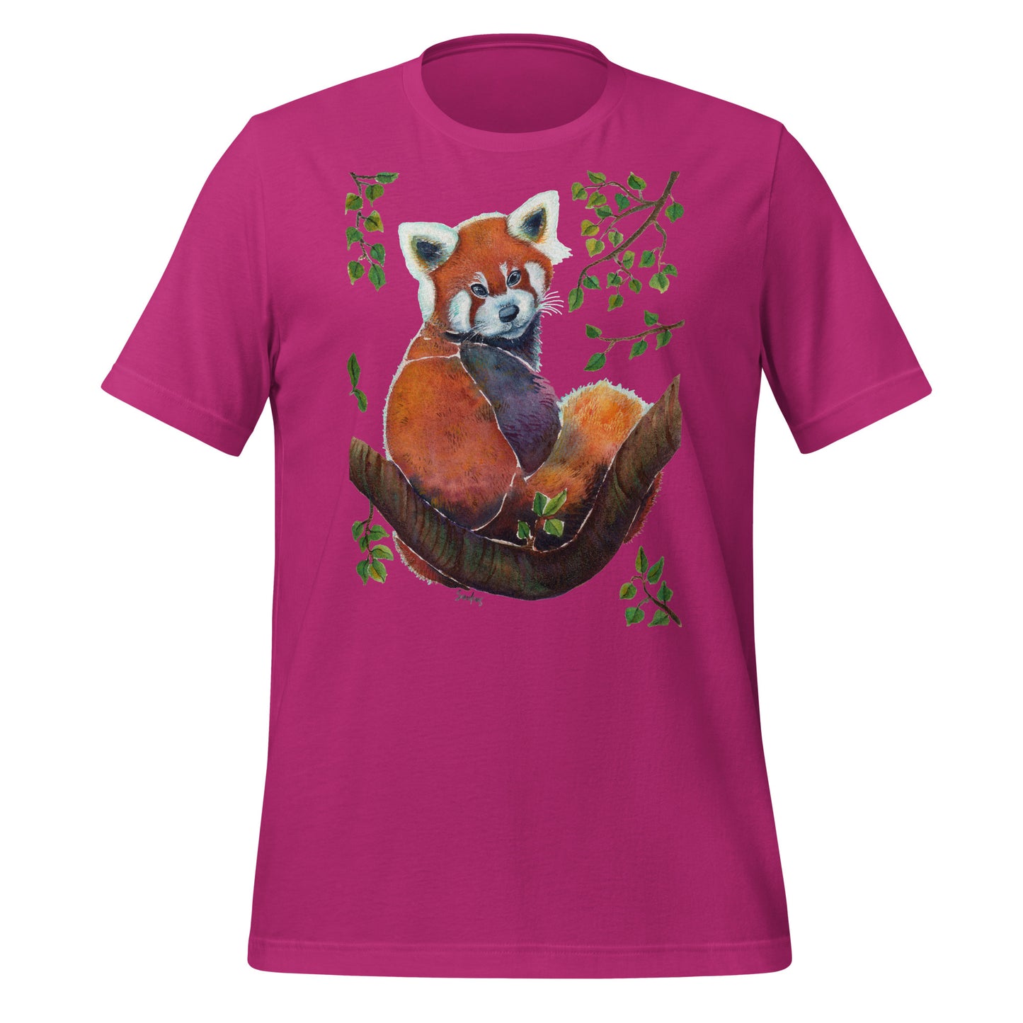 🦊 Unisex T-Shirt – Red Panda Illustration Tee 🍃 - SANDRAAS