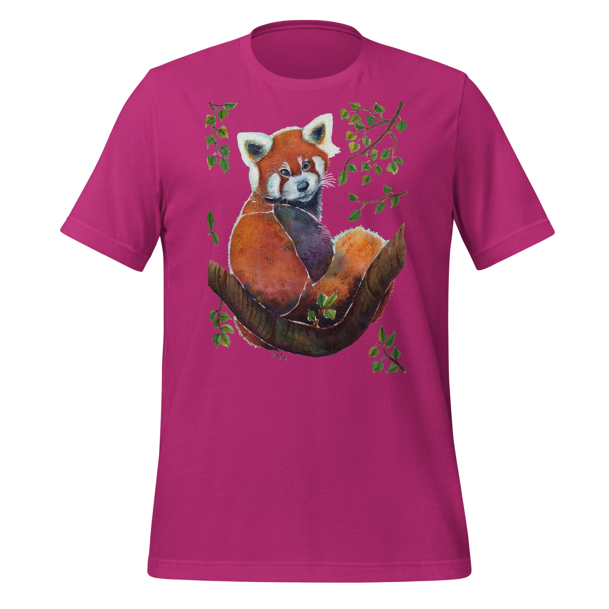 🦊 Unisex T-Shirt – Red Panda Illustration Tee 🍃 - SANDRAAS