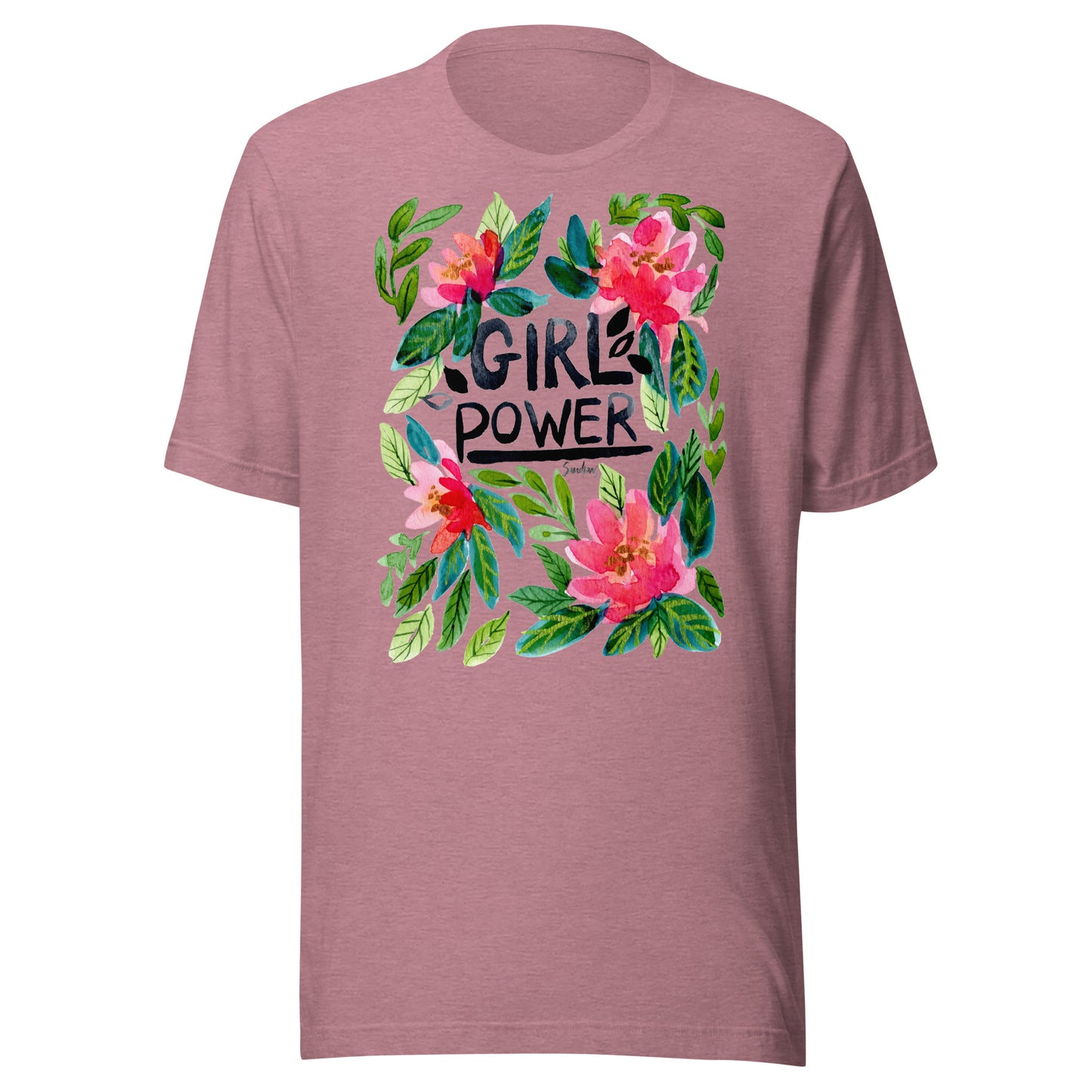 🌸 Unisex T-Shirt – Girl Power – Watercolor Floral Edition - SANDRAAS