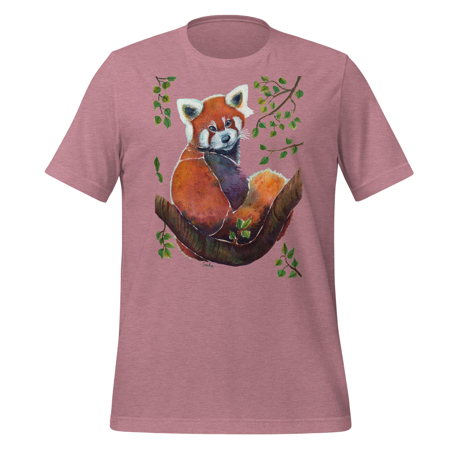 🦊 Unisex T-Shirt – Red Panda Illustration Tee 🍃 - SANDRAAS
