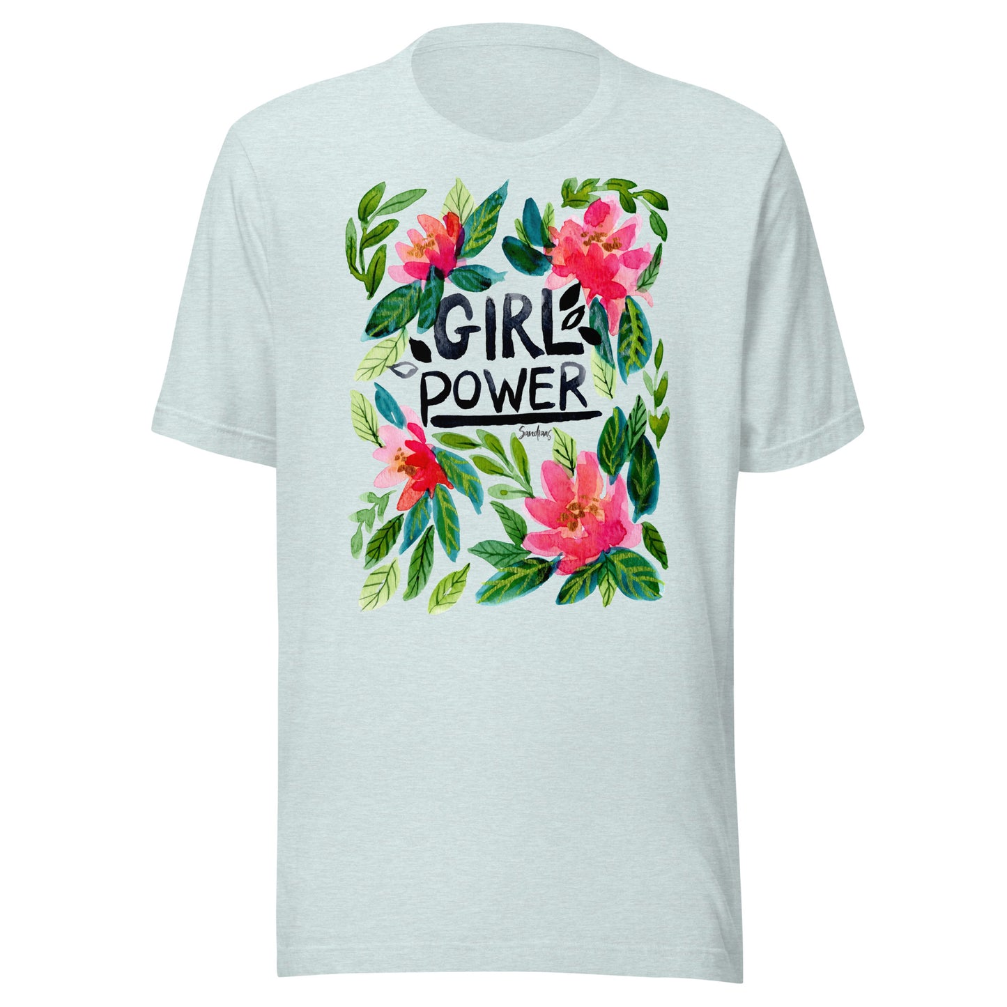 🌸 Unisex T-Shirt – Girl Power – Watercolor Floral Edition - SANDRAAS