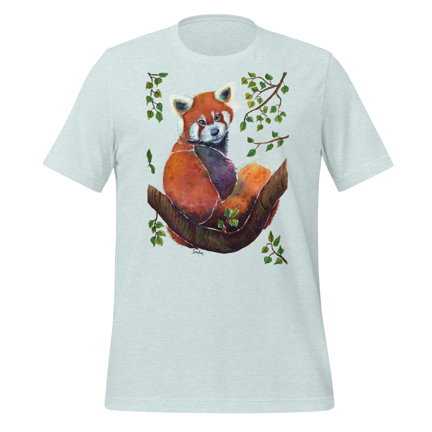 🦊 Unisex T-Shirt – Red Panda Illustration Tee 🍃 - SANDRAAS