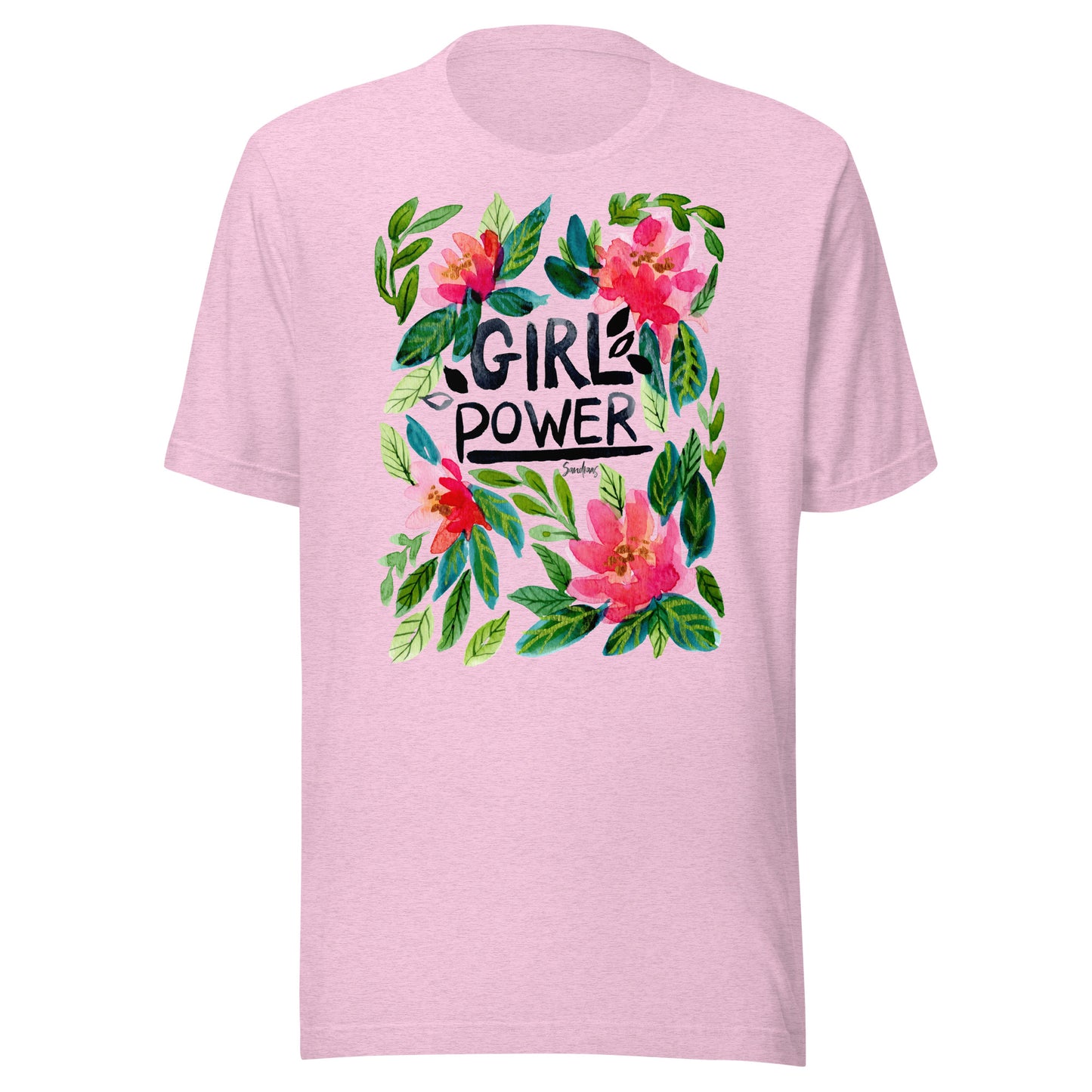 🌸 Unisex T-Shirt – Girl Power – Watercolor Floral Edition - SANDRAAS