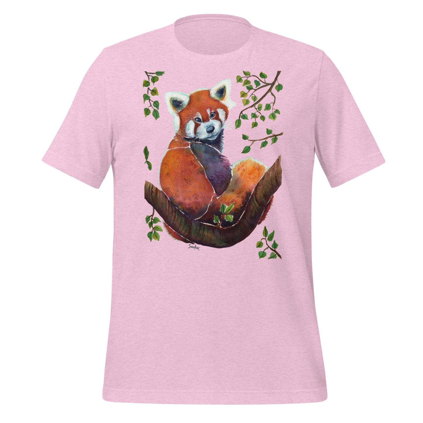 🦊 Unisex T-Shirt – Red Panda Illustration Tee 🍃 - SANDRAAS
