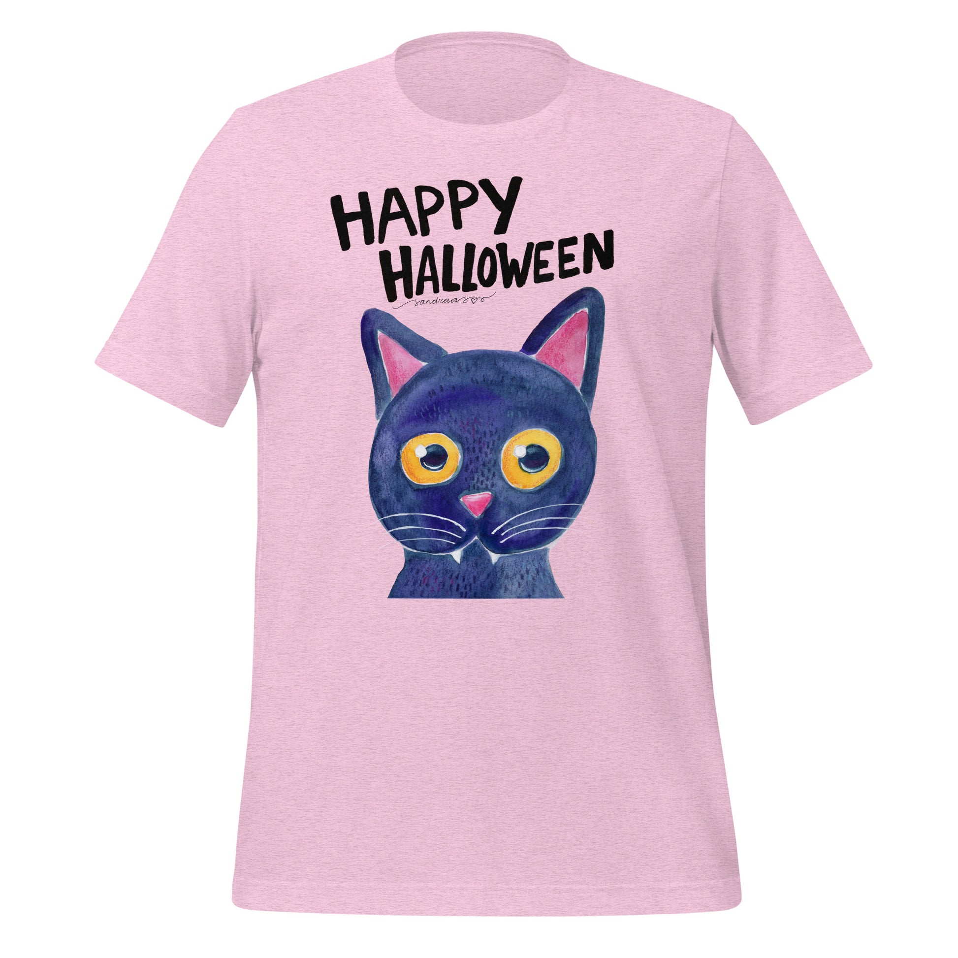 Happy Halloween Black Cat T-Shirt – Spooky, Stylish & Oh - So - Comfy! 🎃🐈⬛ - SANDRAAS