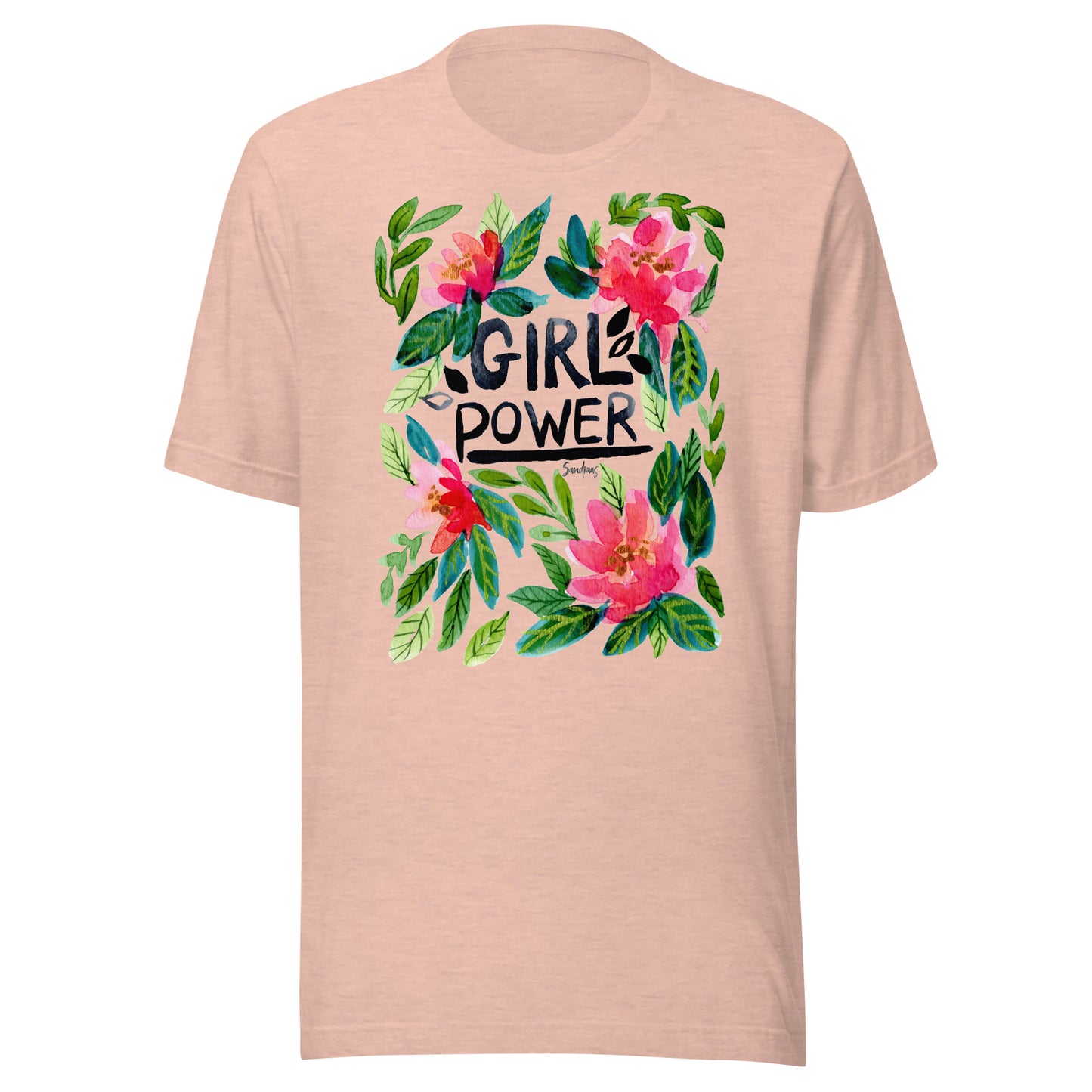 🌸 Unisex T-Shirt – Girl Power – Watercolor Floral Edition - SANDRAAS