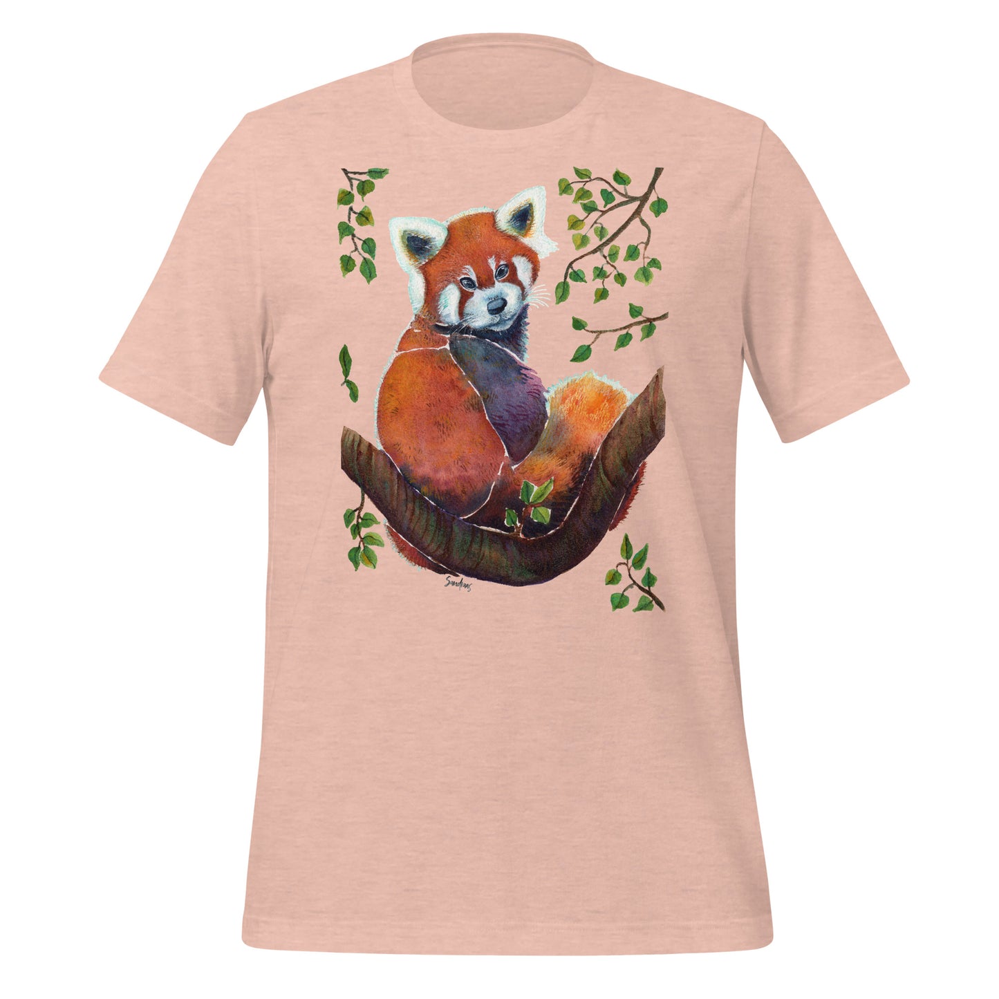 🦊 Unisex T-Shirt – Red Panda Illustration Tee 🍃 - SANDRAAS