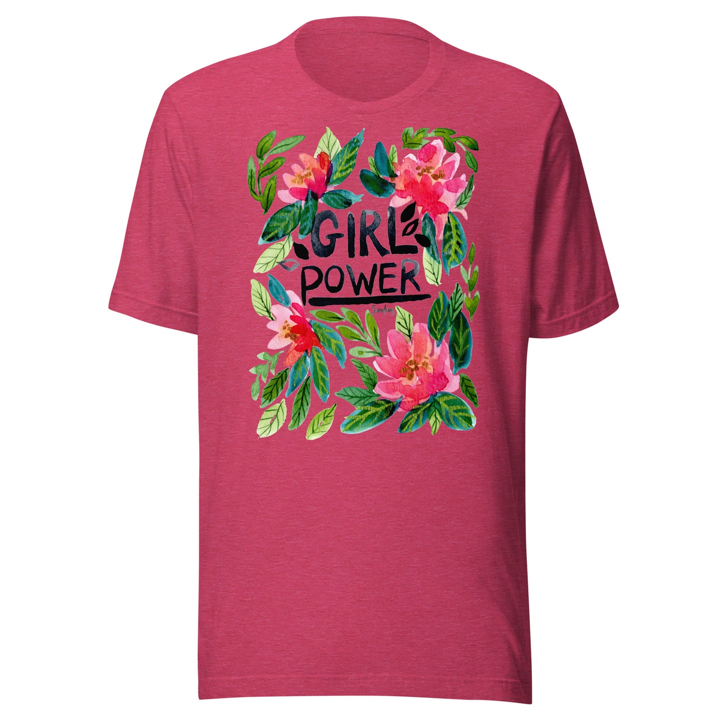 🌸 Unisex T-Shirt – Girl Power – Watercolor Floral Edition - SANDRAAS