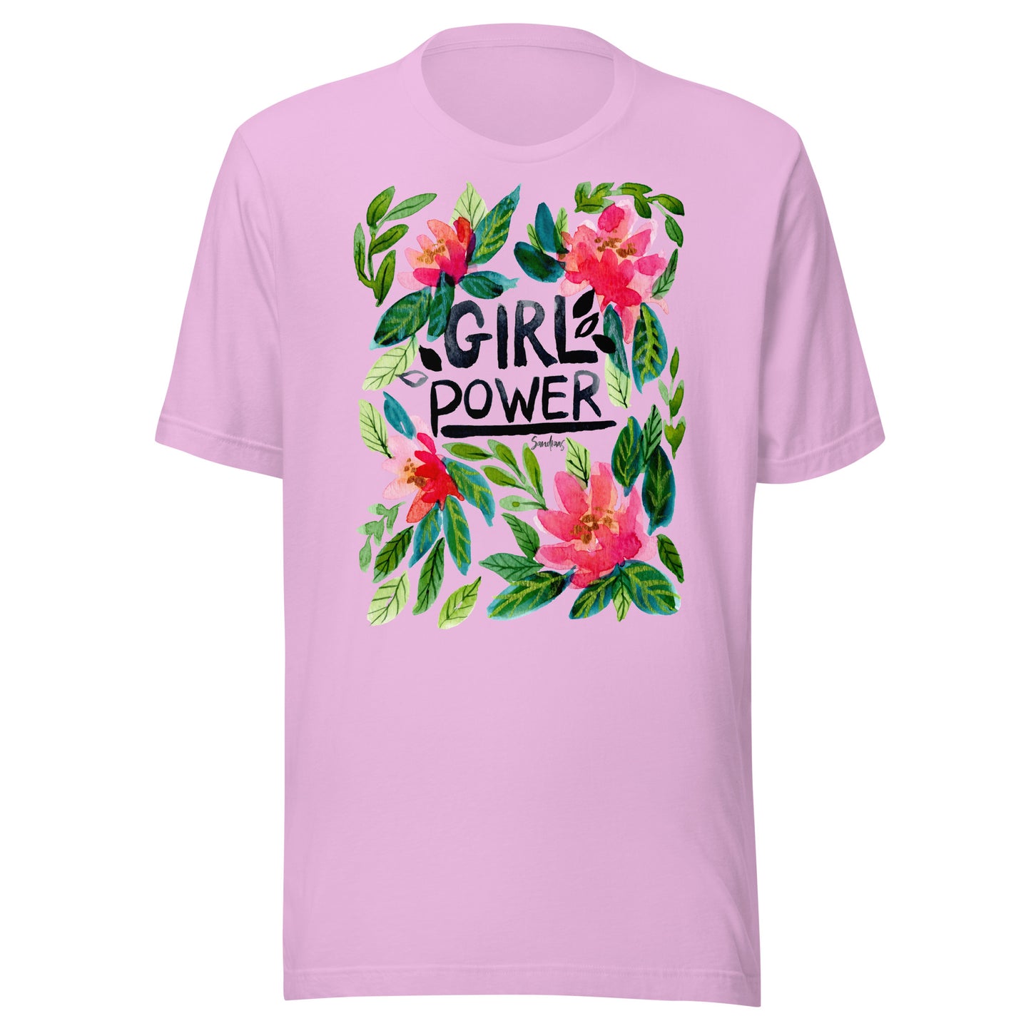 🌸 Unisex T-Shirt – Girl Power – Watercolor Floral Edition - SANDRAAS