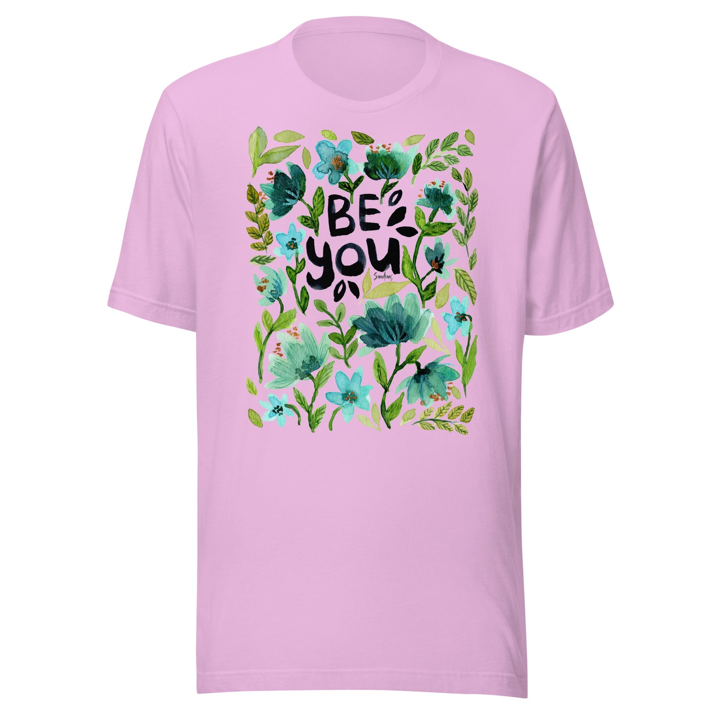 💙 T-Shirt – Be You – Watercolor Floral Edition - SANDRAAS