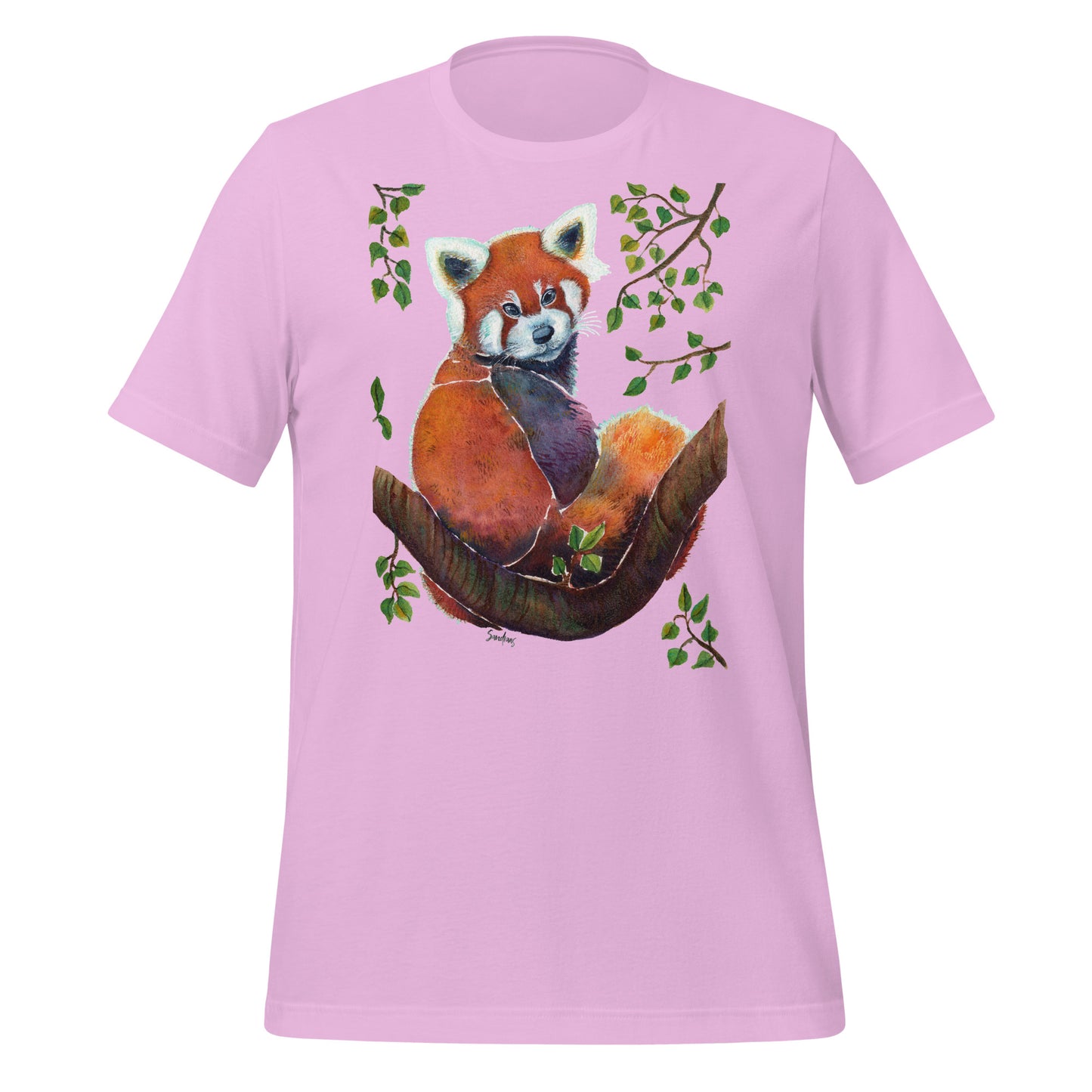 🦊 Unisex T-Shirt – Red Panda Illustration Tee 🍃 - SANDRAAS