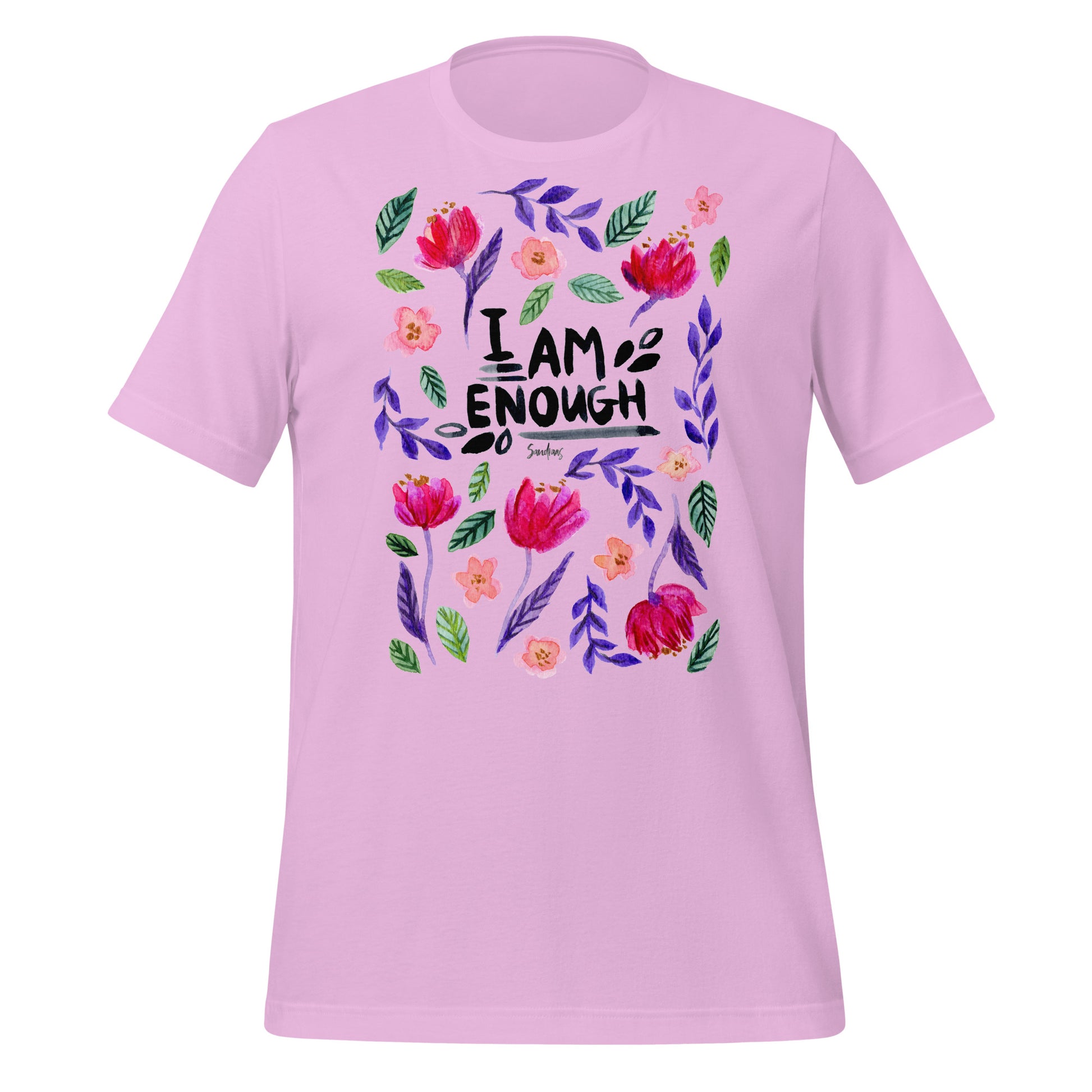 🌸 Unisex T-Shirt – I Am Enough (Florals) 🖤🌷 - SANDRAAS