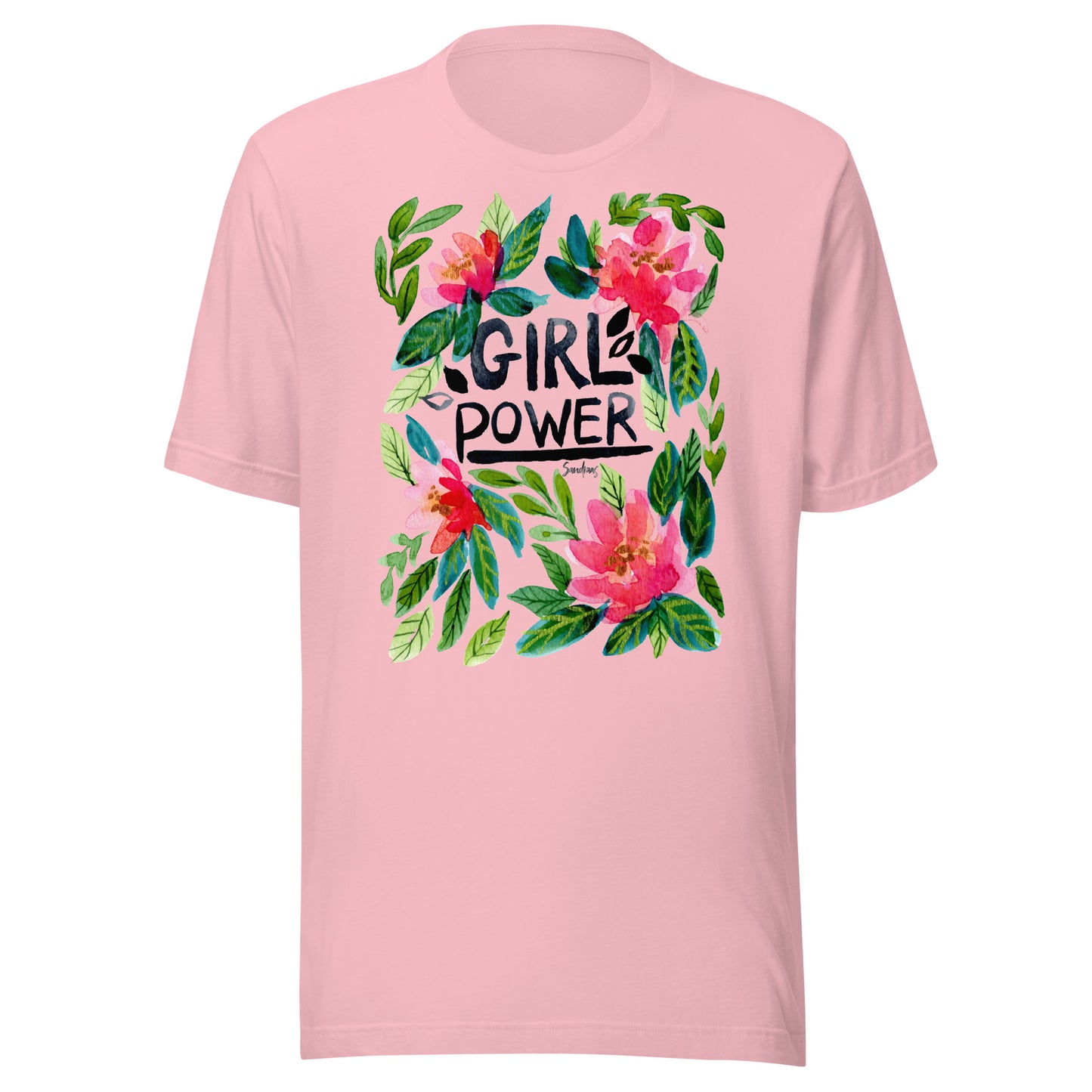 🌸 Unisex T-Shirt – Girl Power – Watercolor Floral Edition - SANDRAAS