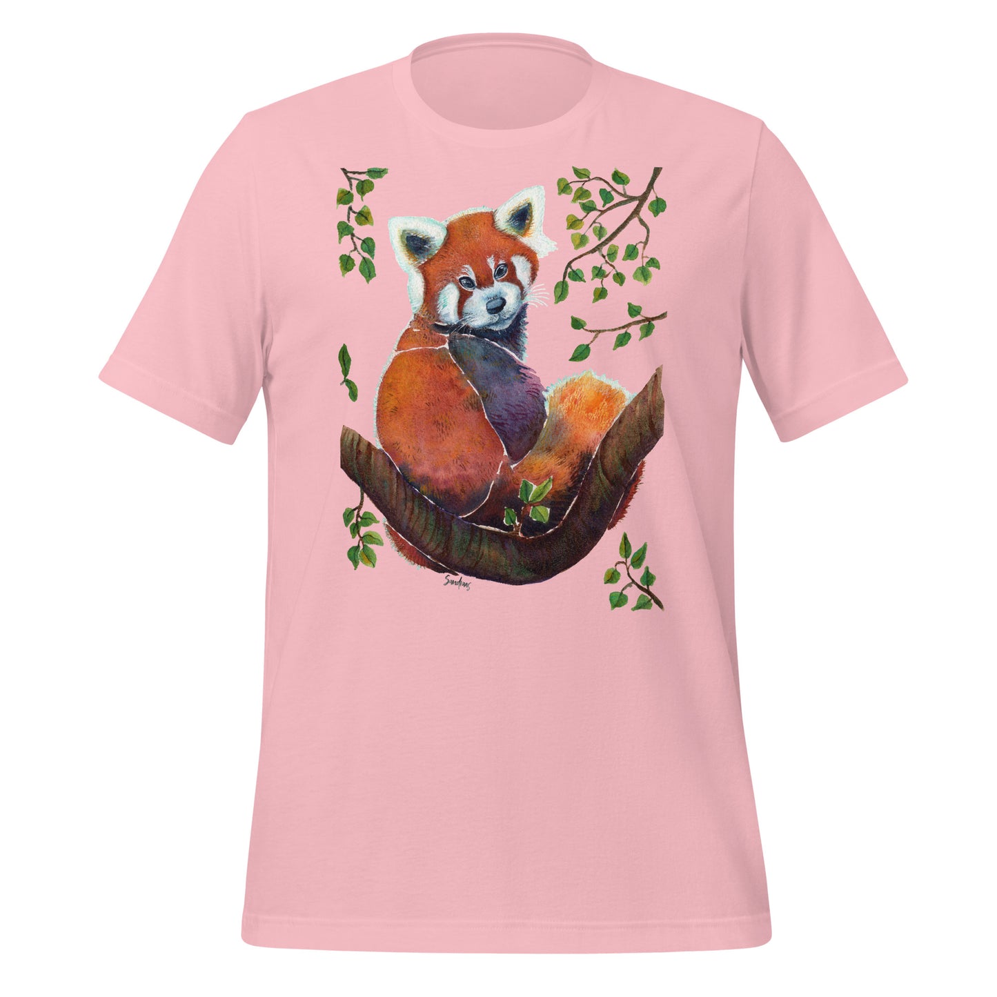 🦊 Unisex T-Shirt – Red Panda Illustration Tee 🍃 - SANDRAAS