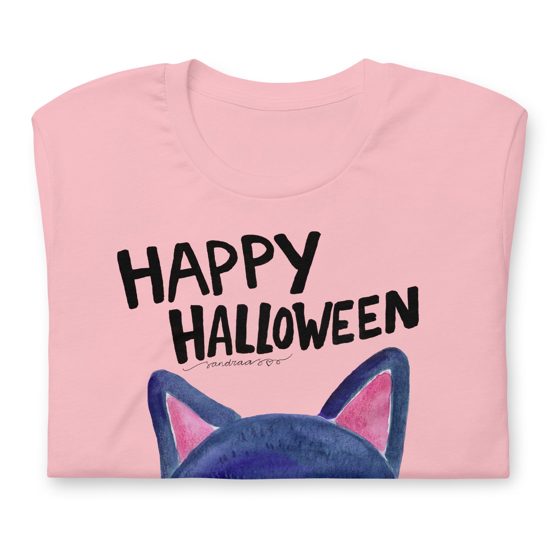 Happy Halloween Black Cat T-Shirt – Spooky, Stylish & Oh - So - Comfy! 🎃🐈⬛ - SANDRAAS