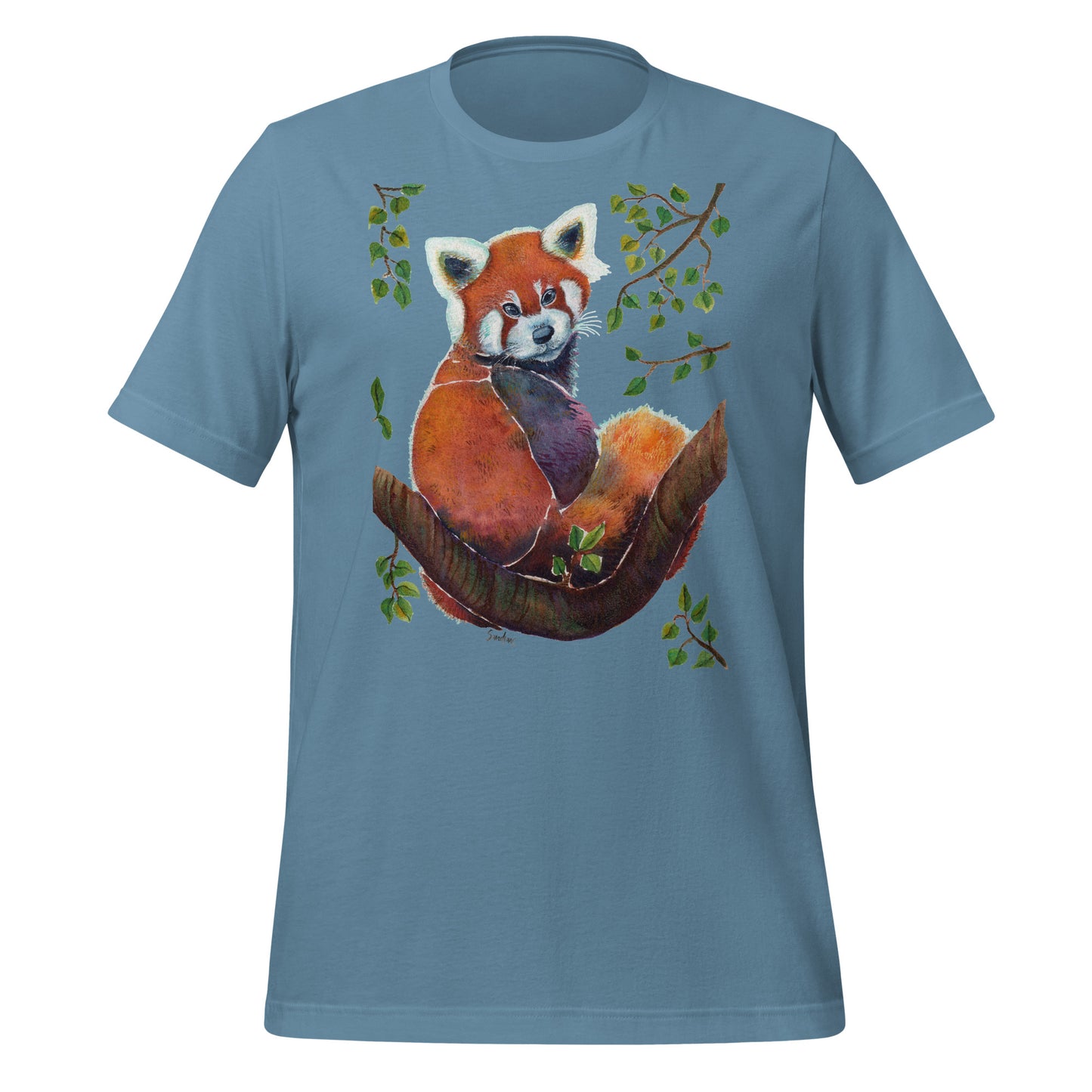 🦊 Unisex T-Shirt – Red Panda Illustration Tee 🍃 - SANDRAAS