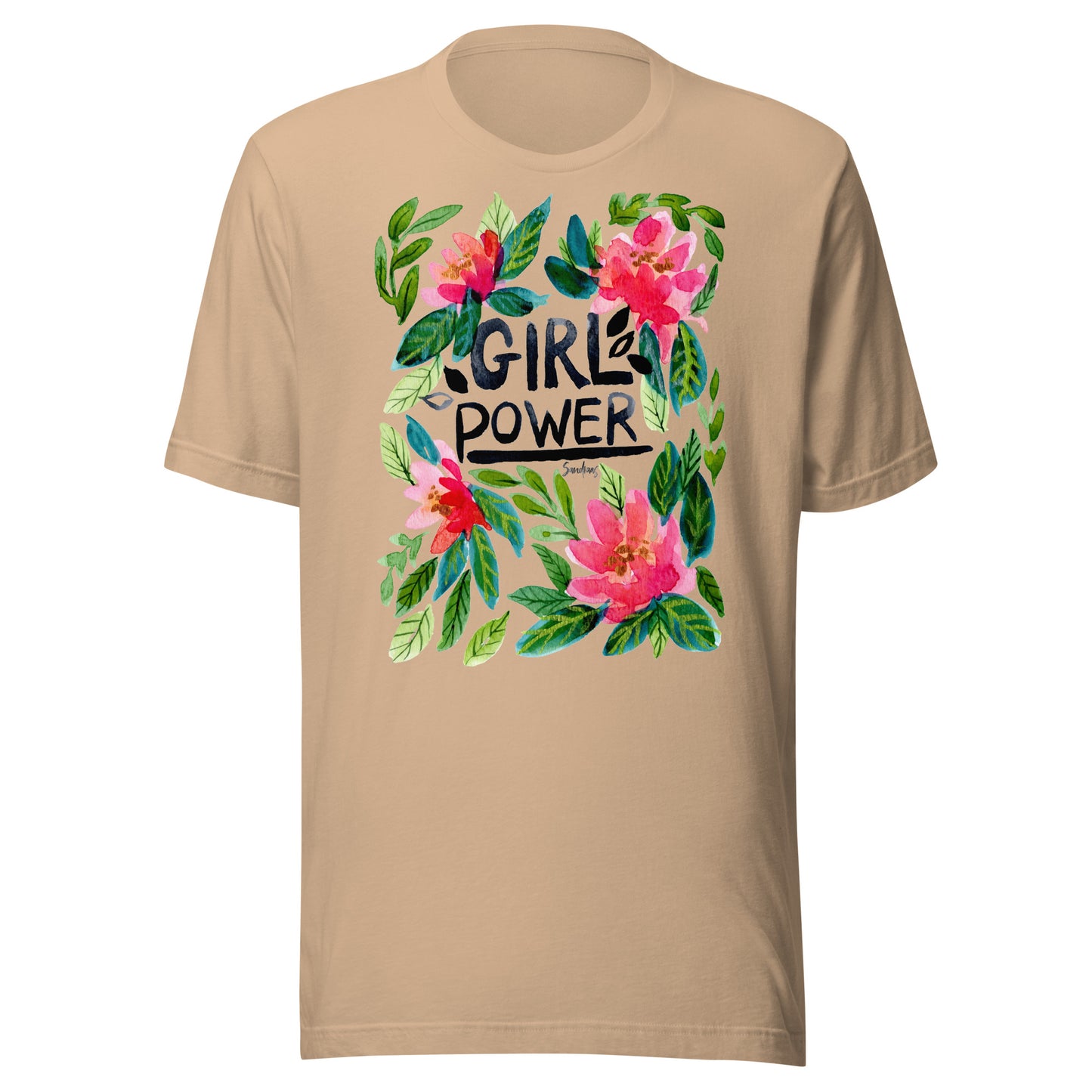 🌸 Unisex T-Shirt – Girl Power – Watercolor Floral Edition - SANDRAAS