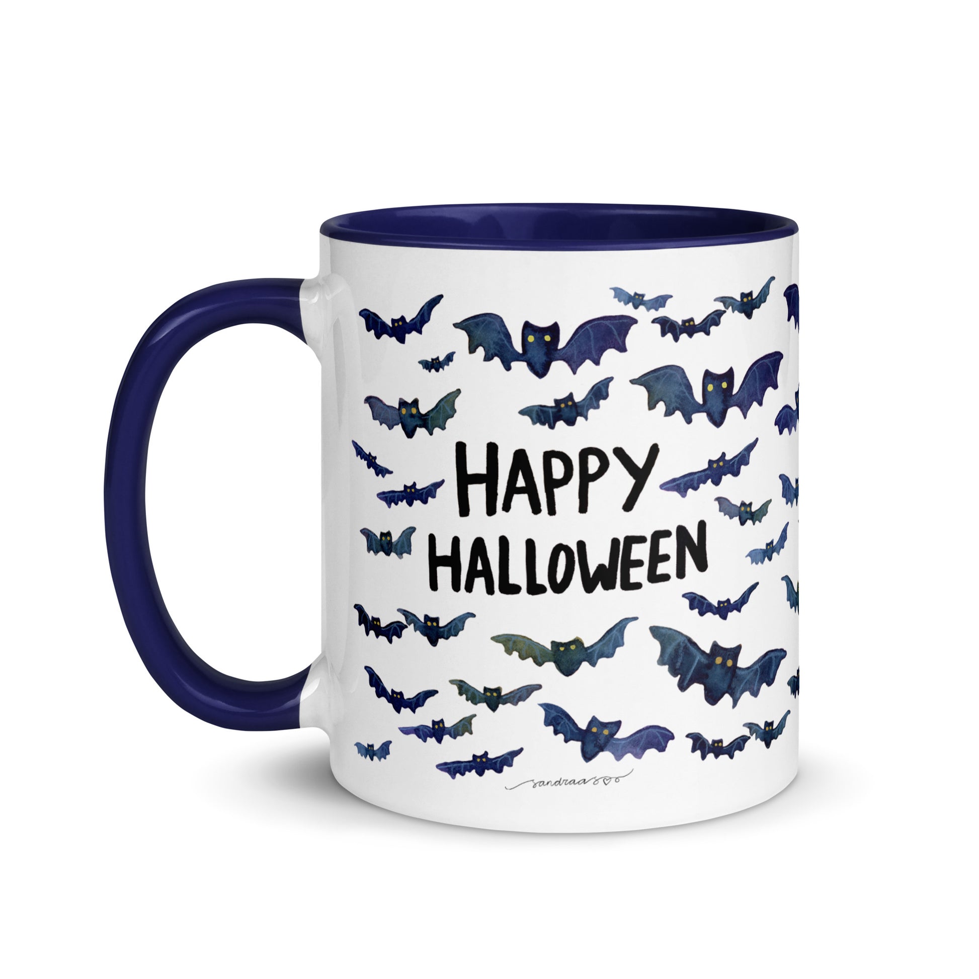 Happy Halloween Bat Mug – A Whimsical Watercolor Delight! 🦇🎃☕ - SANDRAAS