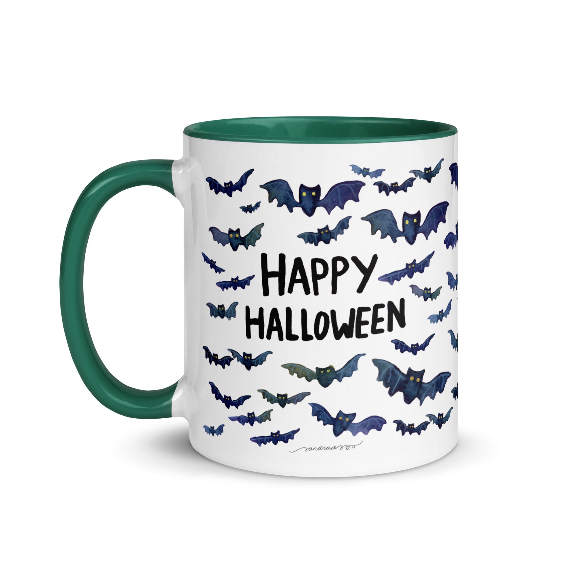 Happy Halloween Bat Mug – A Whimsical Watercolor Delight! 🦇🎃☕ - SANDRAAS