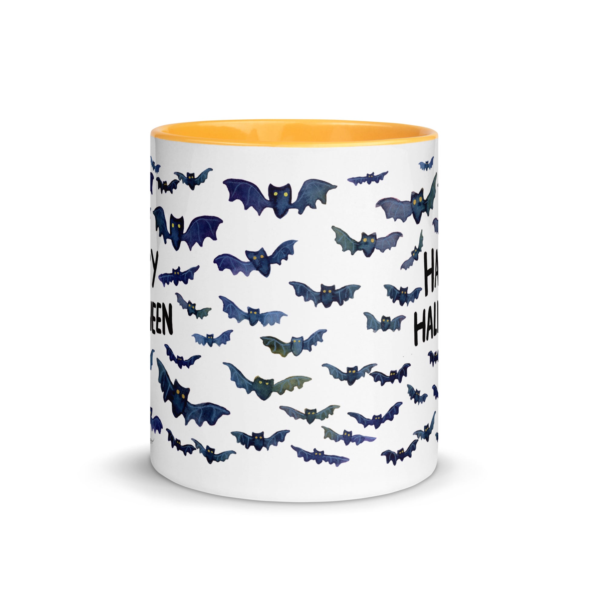 Happy Halloween Bat Mug – A Whimsical Watercolor Delight! 🦇🎃☕ - SANDRAAS