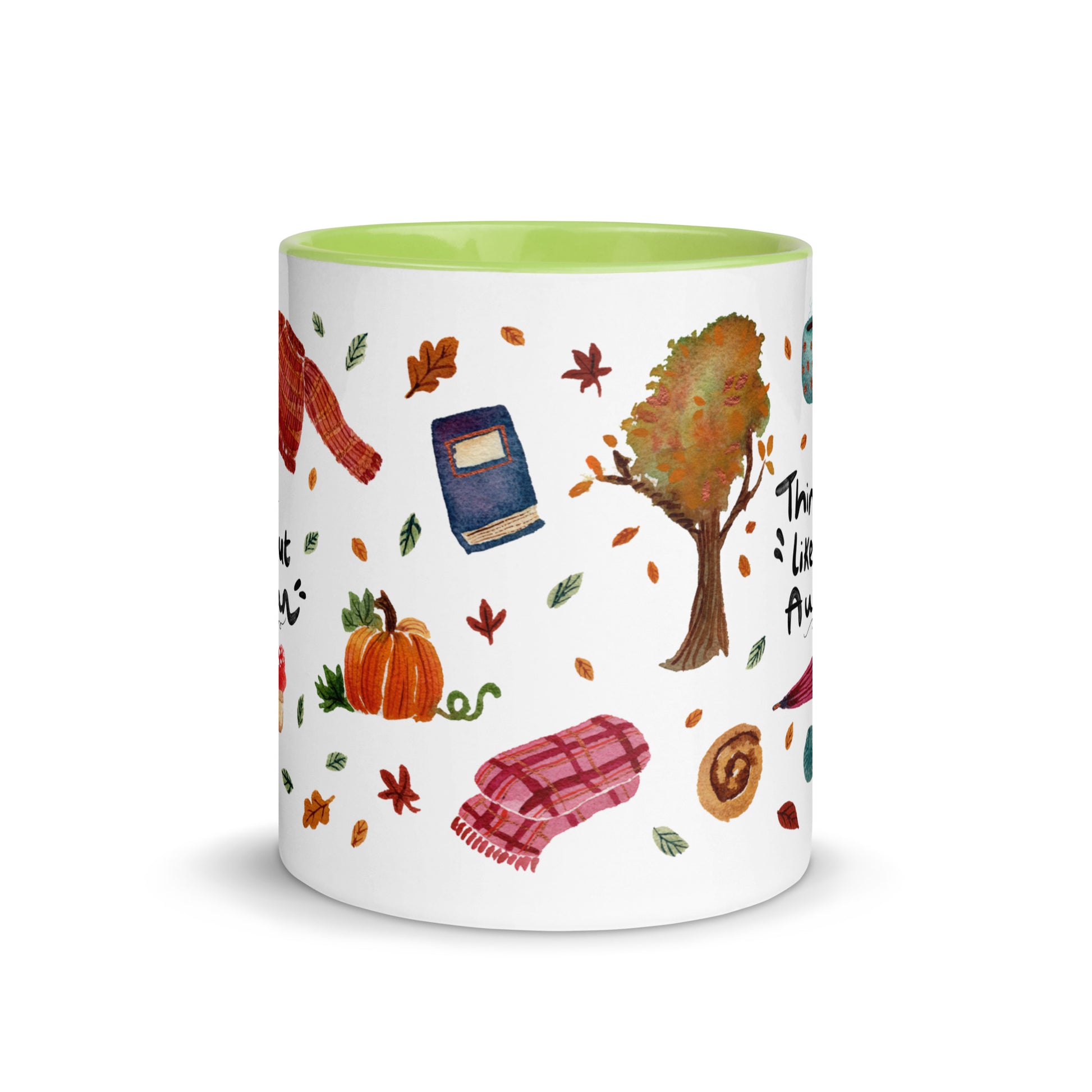 Things I Like About Autumn Mug • Watercolor Cozy Fall Illustrations with Hand Lettering • Color Inside Ceramic Cup - SANDRAAS