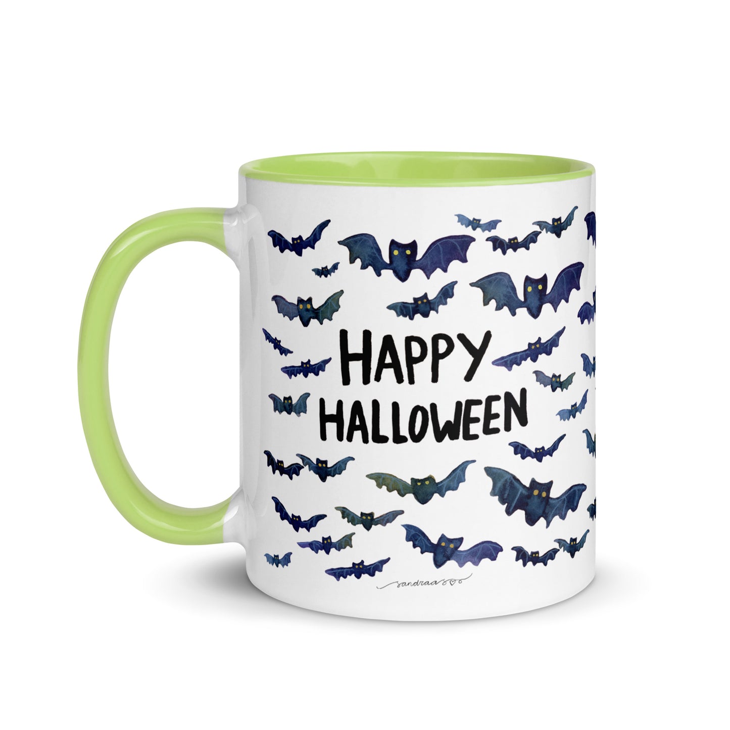 Happy Halloween Bat Mug – A Whimsical Watercolor Delight! 🦇🎃☕ - SANDRAAS