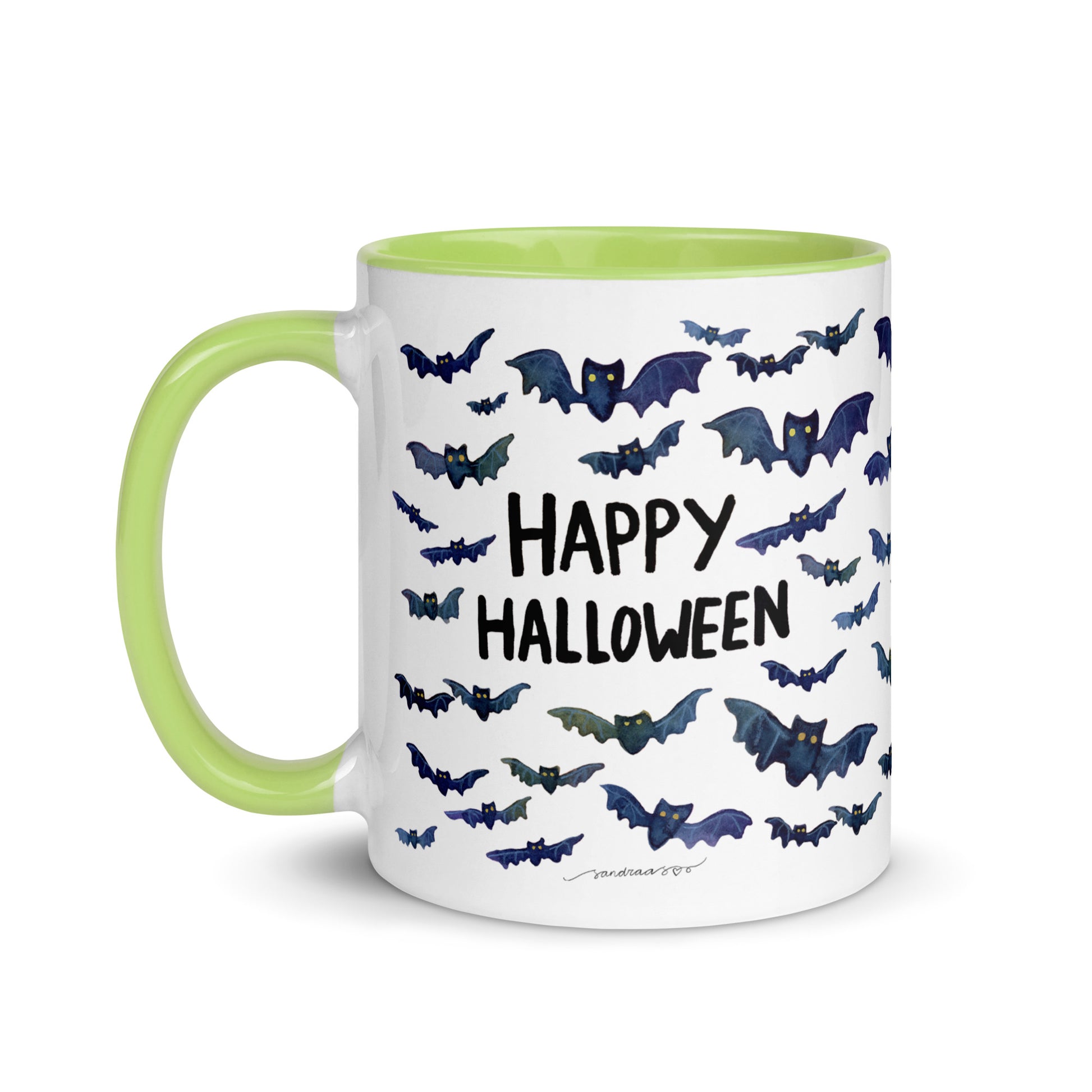 Happy Halloween Bat Mug – A Whimsical Watercolor Delight! 🦇🎃☕ - SANDRAAS