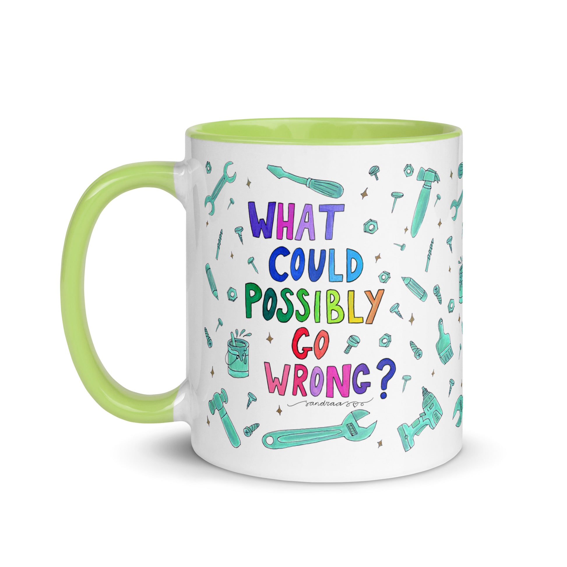 "What Could Possibly Go Wrong?" Colorful Mug – A Must - Have for DIY Lovers! 🛠️☕ - SANDRAAS