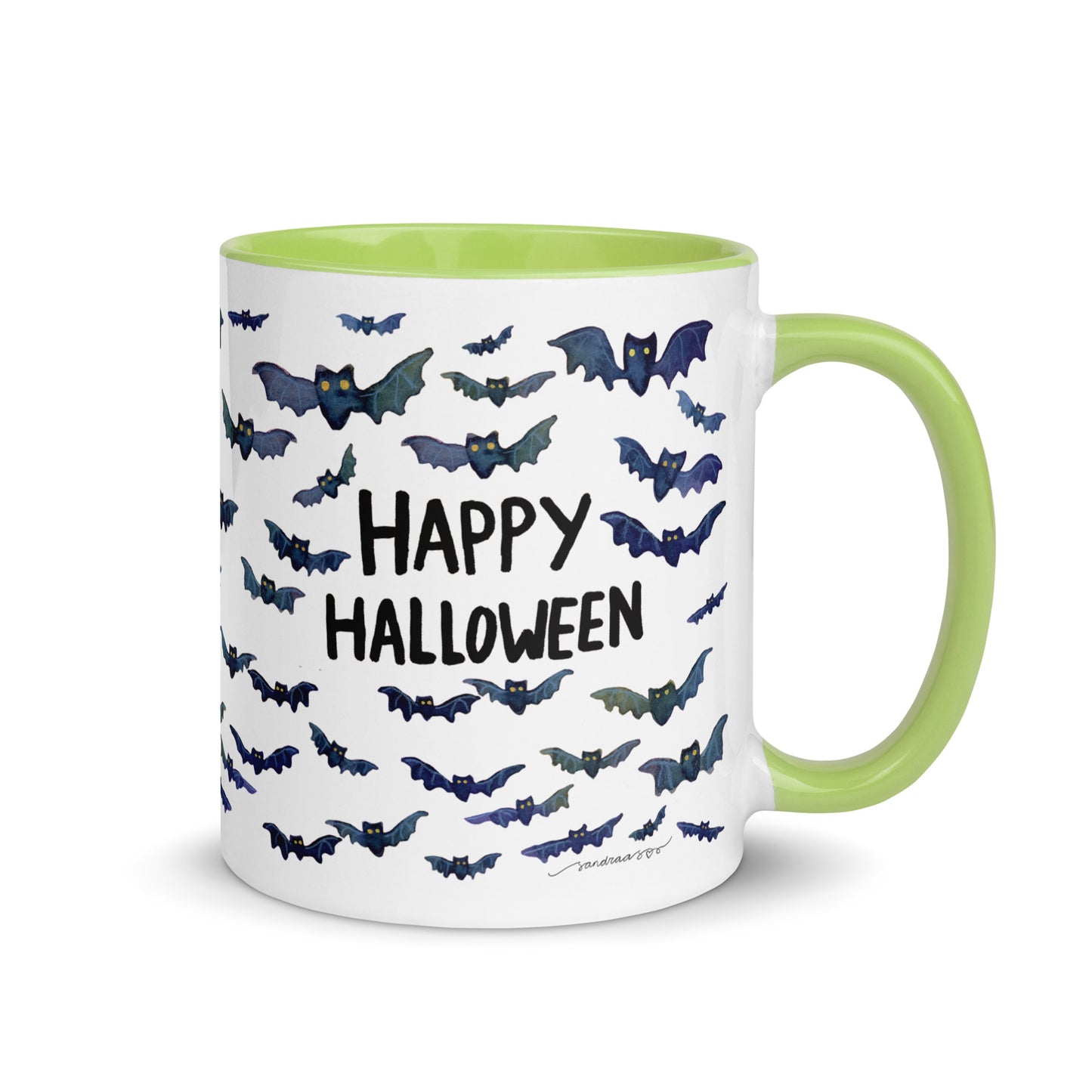 Happy Halloween Bat Mug – A Whimsical Watercolor Delight! 🦇🎃☕ - SANDRAAS