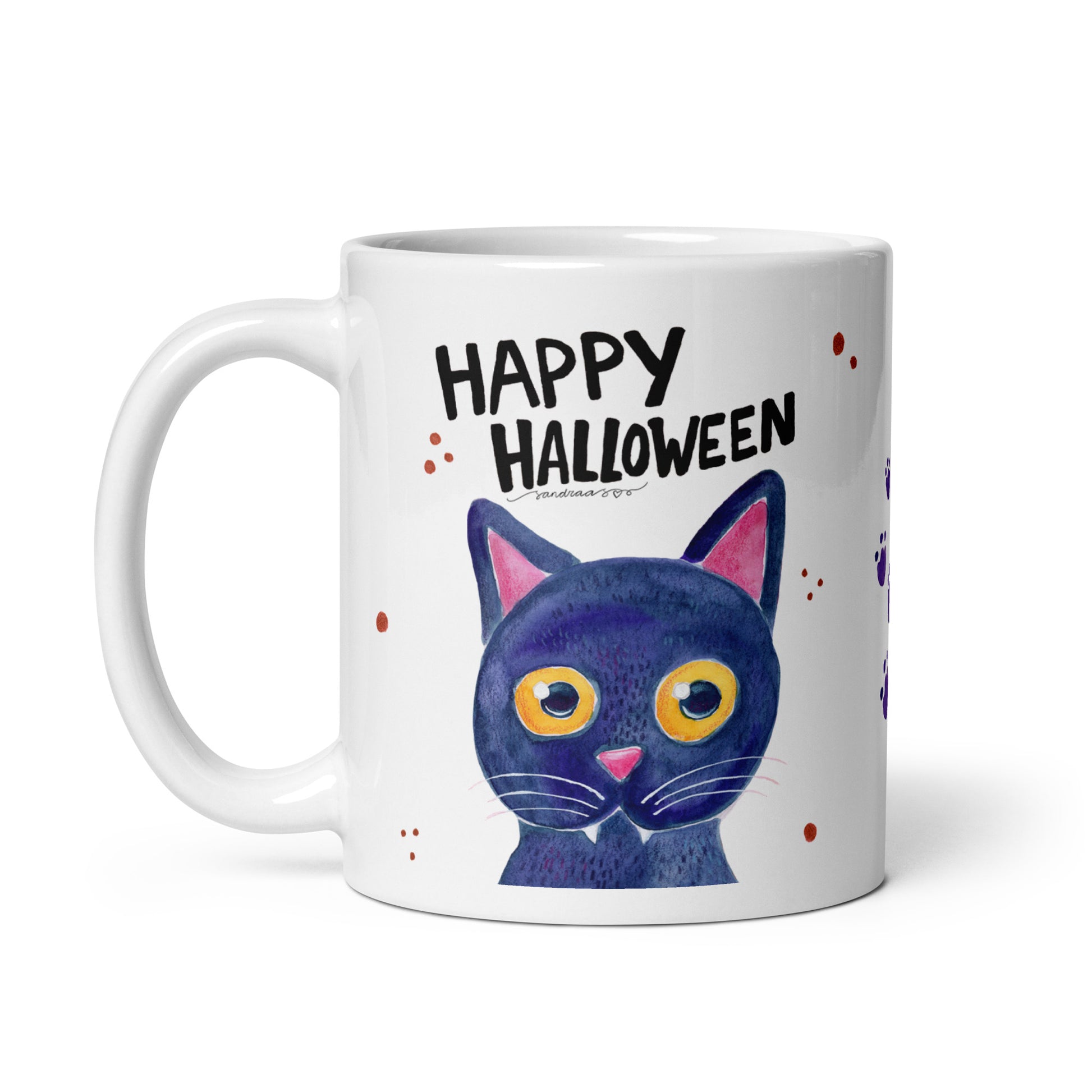 Happy Halloween Black Cat Mug – A Spooky & Whimsical Delight! 🎃🐈⬛ - SANDRAAS