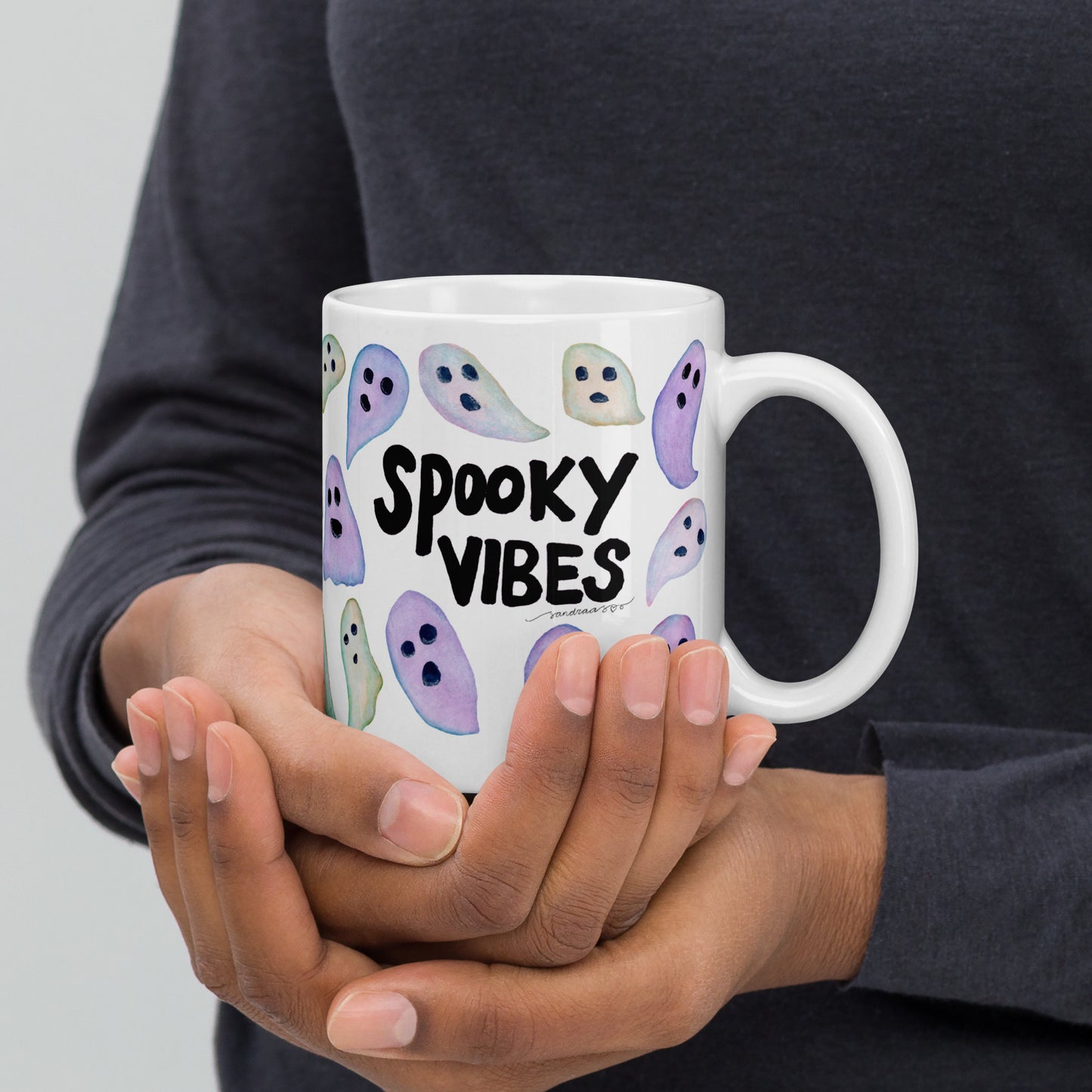 Spooky Vibes Halloween Mug – Ghostly Cute & Perfectly Cozy! 🎃👻 - SANDRAAS