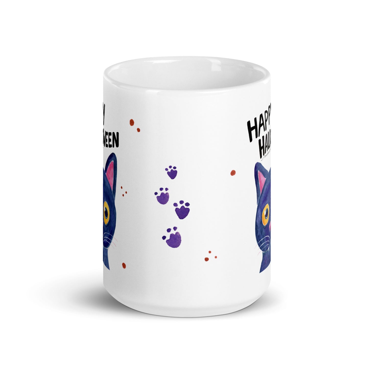 Happy Halloween Black Cat Mug – A Spooky & Whimsical Delight! 🎃🐈⬛ - SANDRAAS