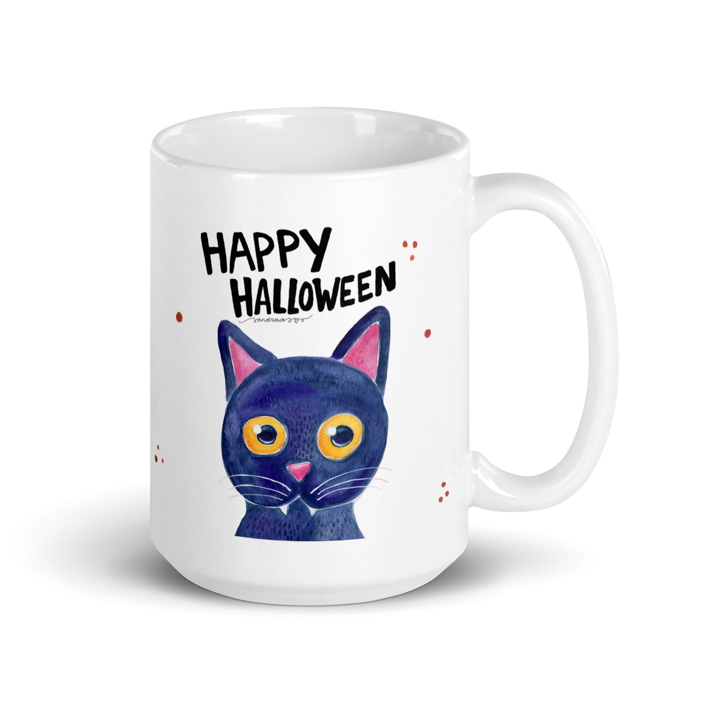 Happy Halloween Black Cat Mug – A Spooky & Whimsical Delight! 🎃🐈⬛ - SANDRAAS