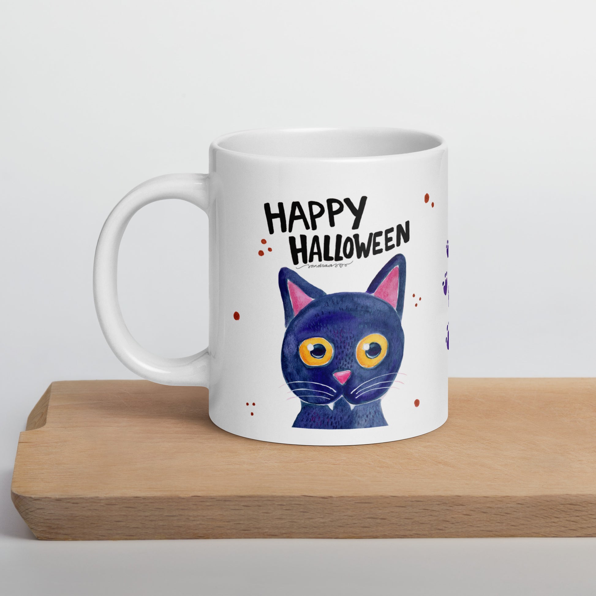 Happy Halloween Black Cat Mug – A Spooky & Whimsical Delight! 🎃🐈⬛ - SANDRAAS