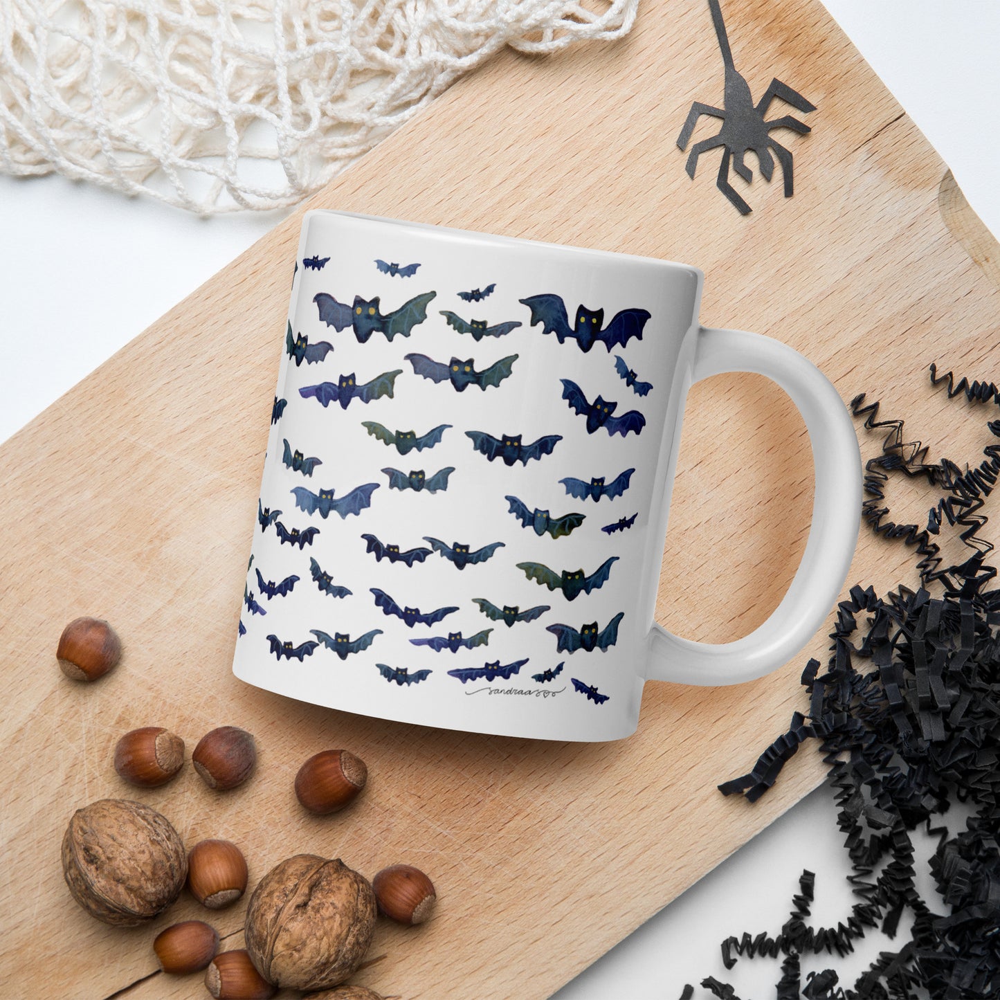 Halloween Bats Mug – Spooky & Cute! 🦇🎃 - SANDRAAS