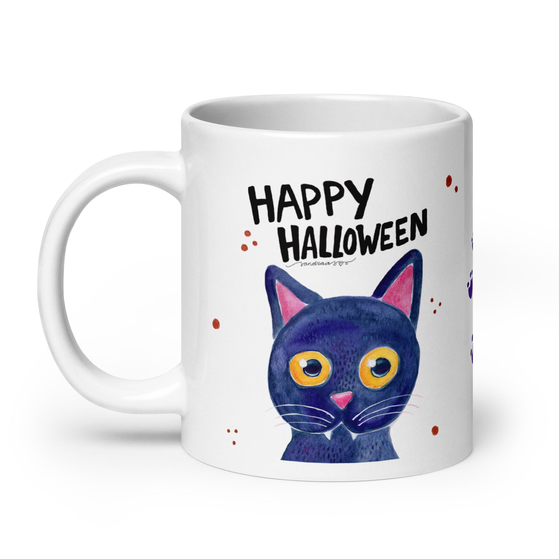 Happy Halloween Black Cat Mug – A Spooky & Whimsical Delight! 🎃🐈⬛ - SANDRAAS