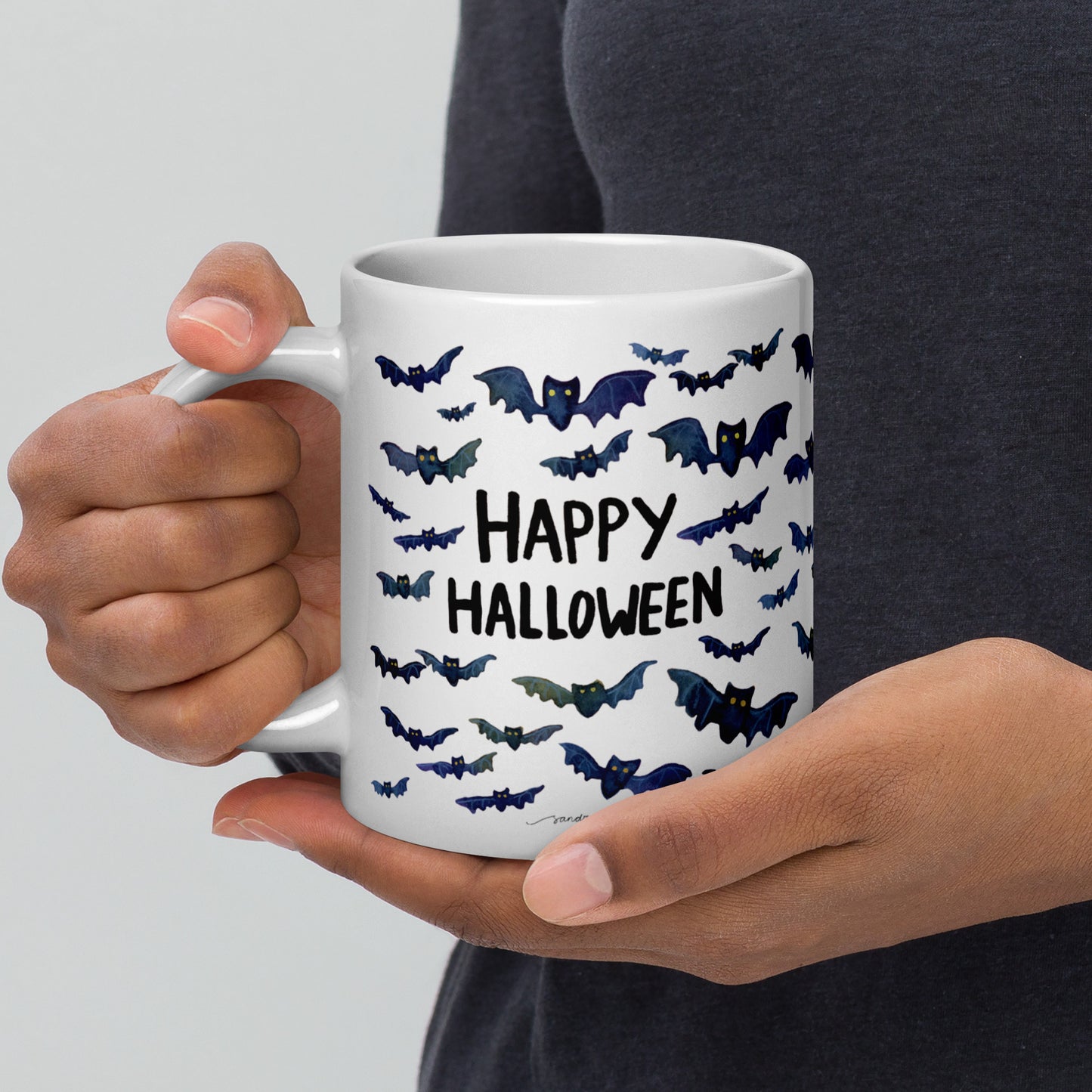 Happy Halloween Bat Mug – Spooky, Cute & Perfect for Fall! 🎃🦇 - SANDRAAS