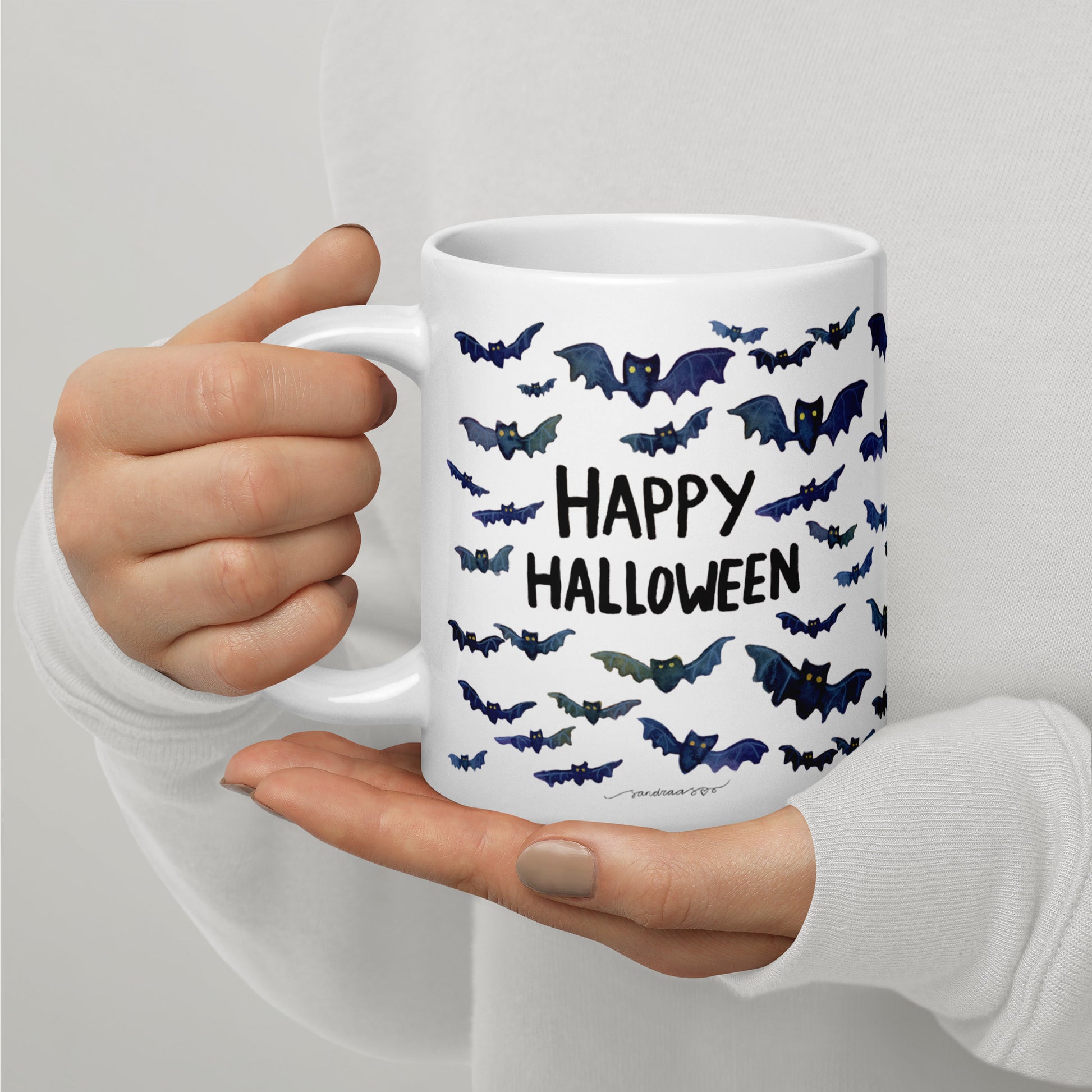 Happy Halloween Bat Mug – Spooky, Cute & Perfect for Fall! 🎃🦇 - SANDRAAS
