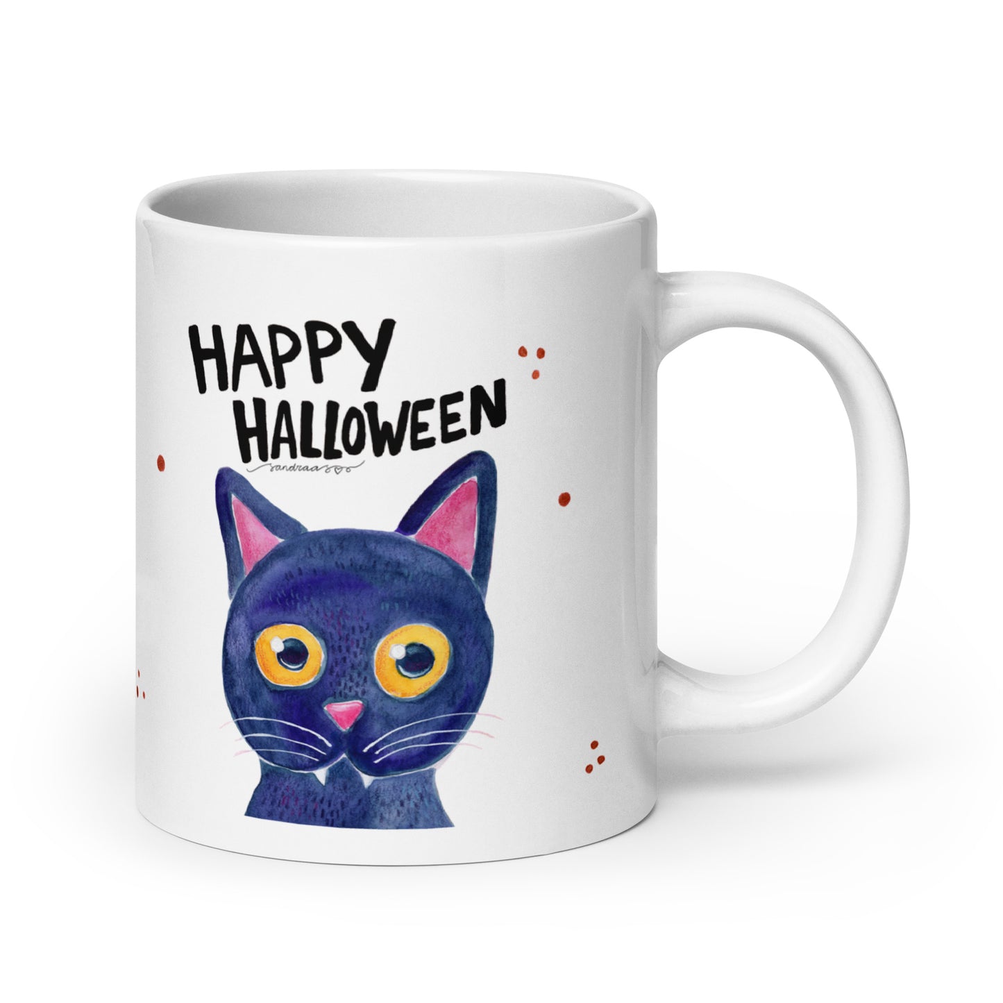 Happy Halloween Black Cat Mug – A Spooky & Whimsical Delight! 🎃🐈⬛ - SANDRAAS