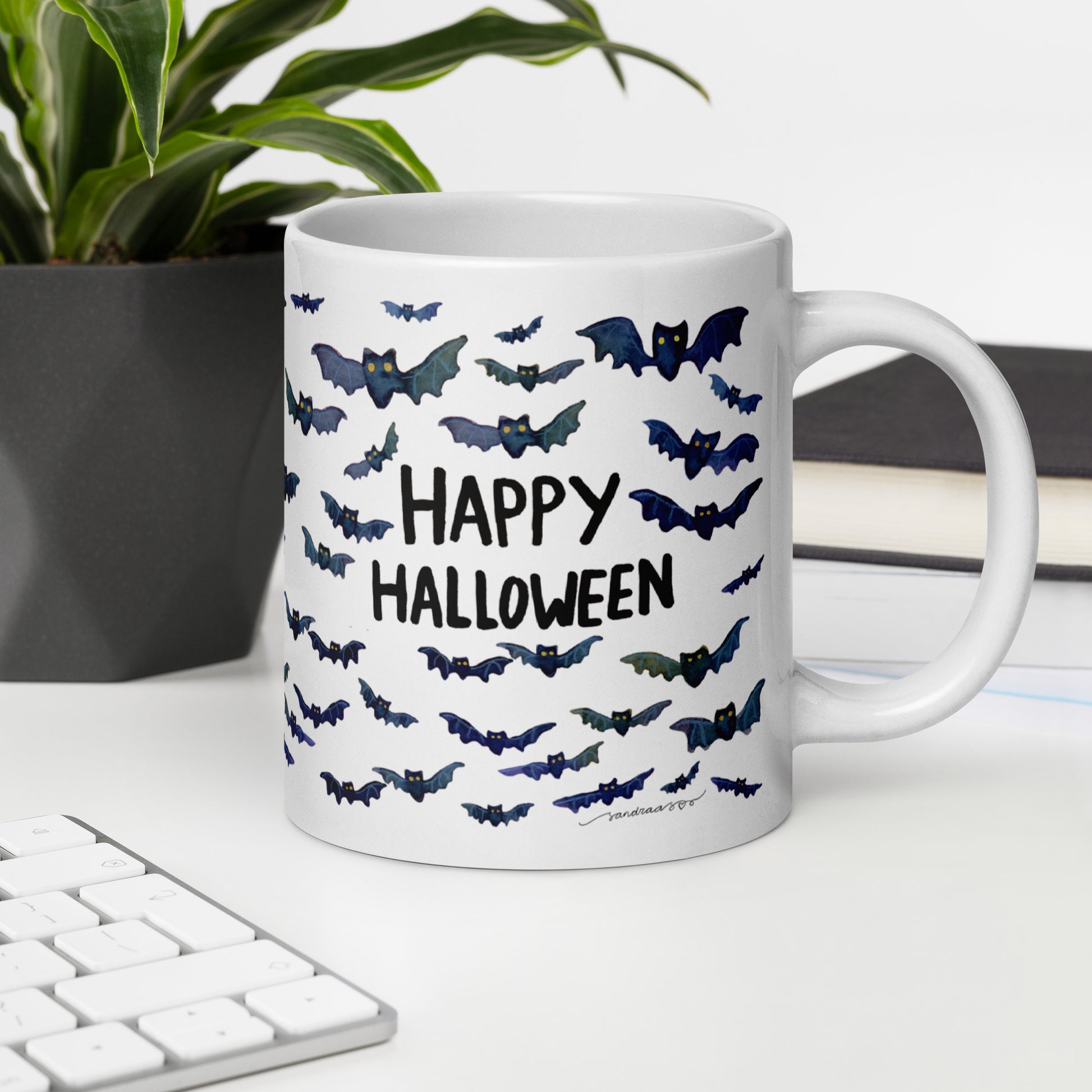 Happy Halloween Bat Mug – Spooky, Cute & Perfect for Fall! 🎃🦇 - SANDRAAS