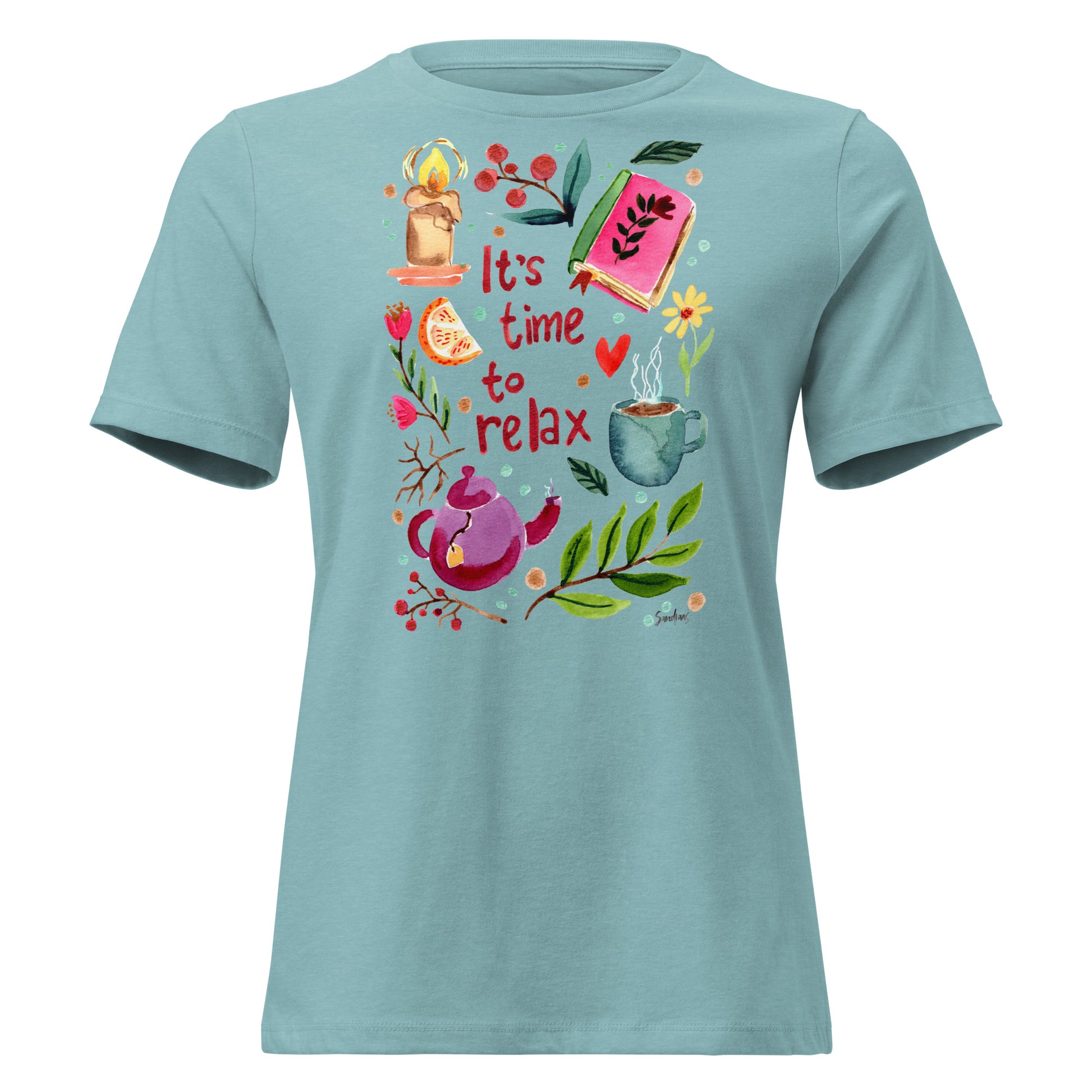 Women's Relaxed T-Shirt - It's time to relax - SANDRAAS