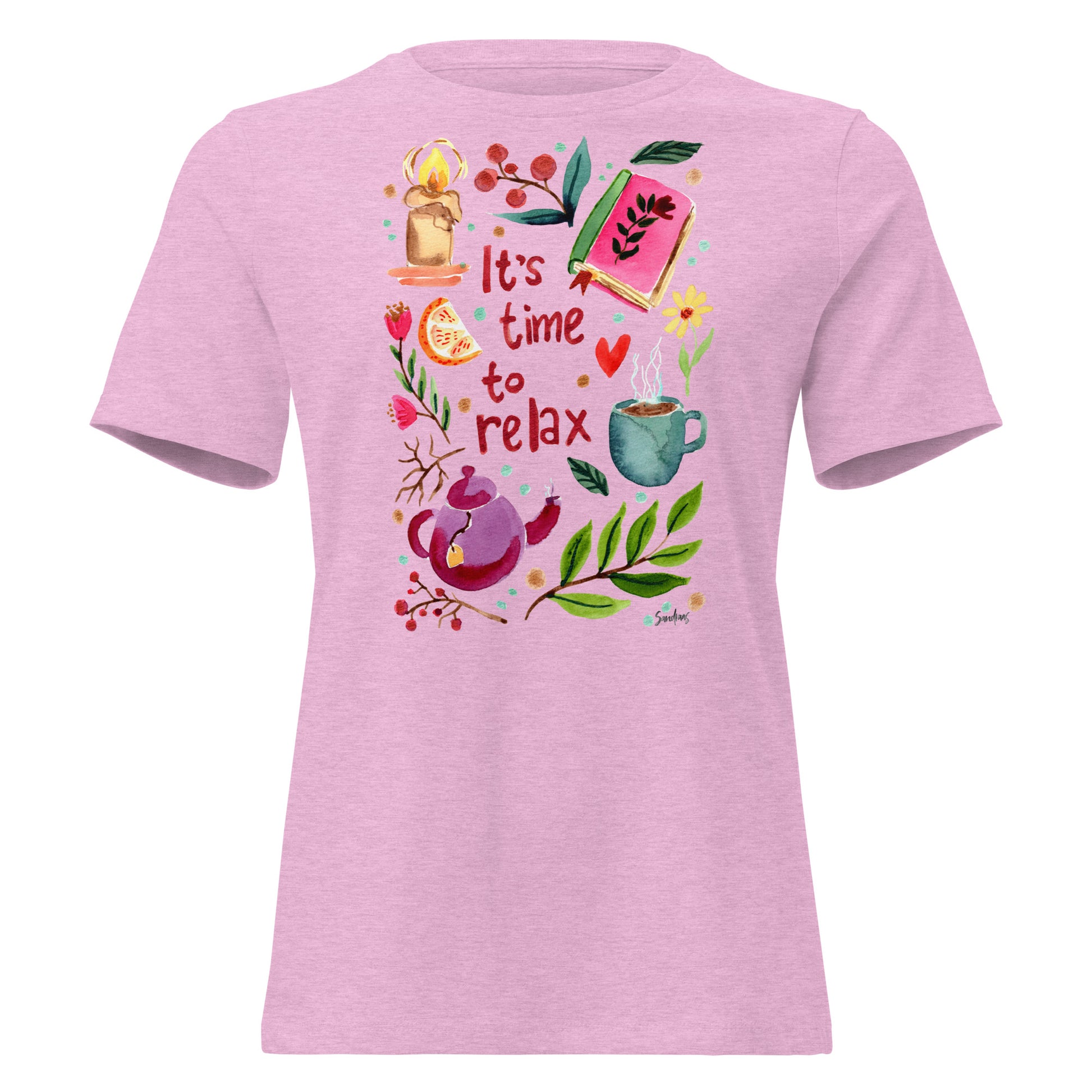 Women's Relaxed T-Shirt - It's time to relax - SANDRAAS