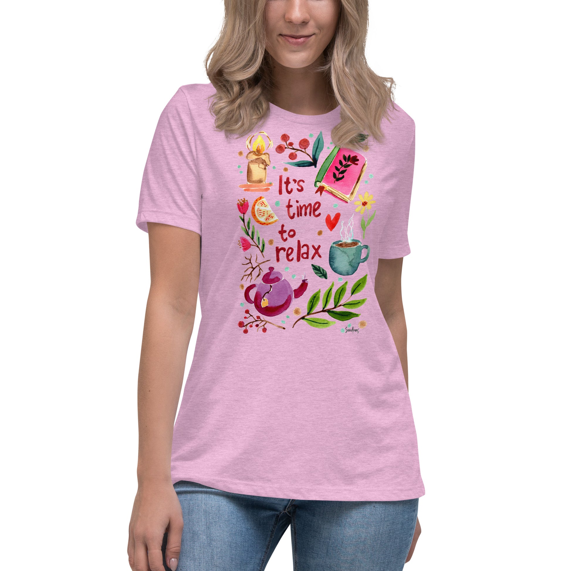 Women's Relaxed T-Shirt - It's time to relax - SANDRAAS