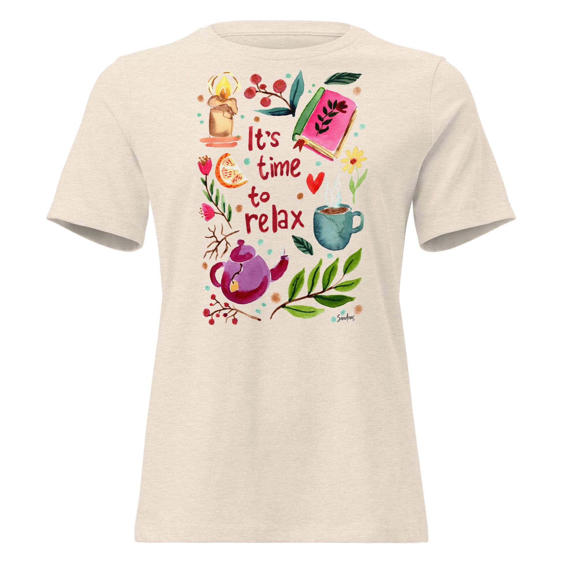 Women's Relaxed T-Shirt - It's time to relax - SANDRAAS