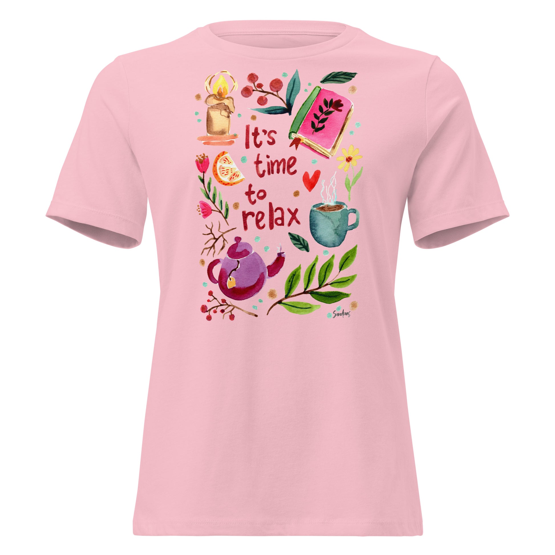 Women's Relaxed T-Shirt - It's time to relax - SANDRAAS