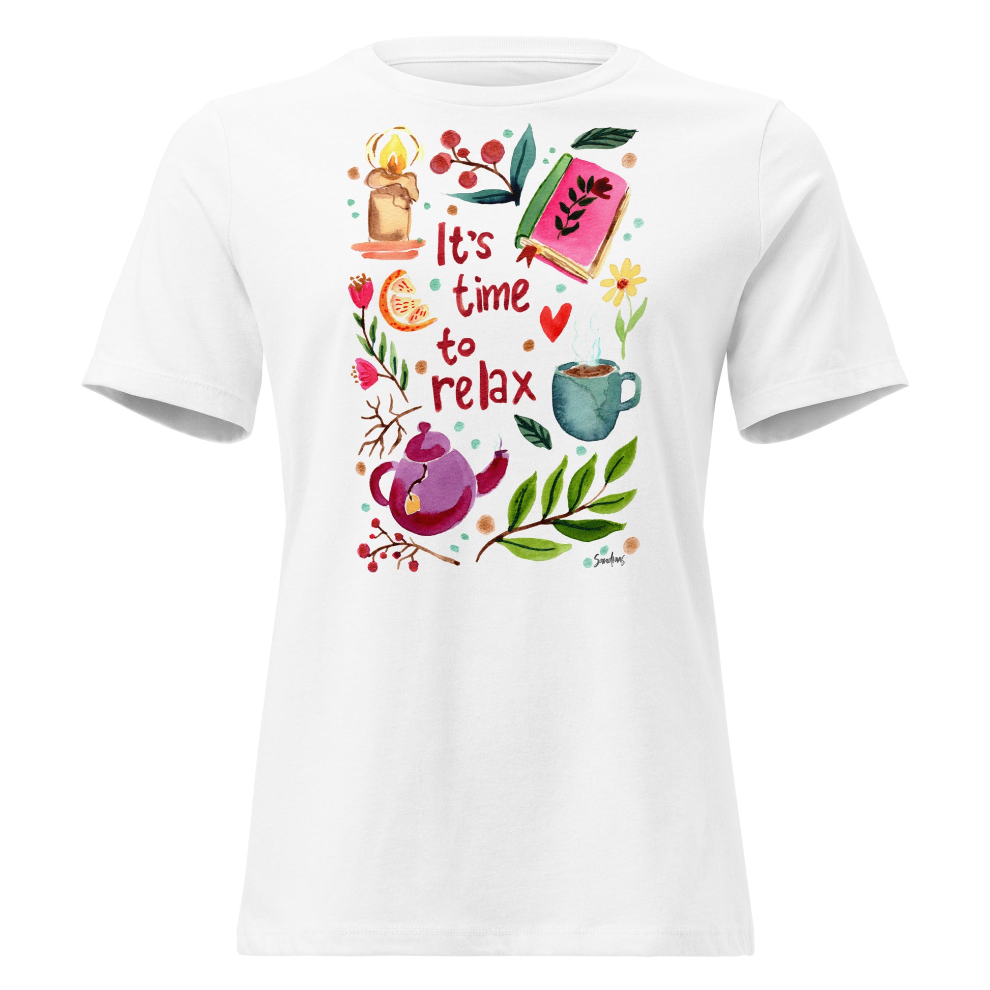 Women's Relaxed T-Shirt - It's time to relax - SANDRAAS
