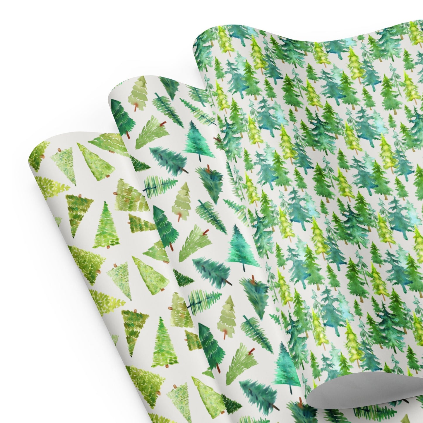 White Christmas Trees Wrapping Paper – Elegant & Festive Gift Wrap 🎄🎁 - SANDRAAS