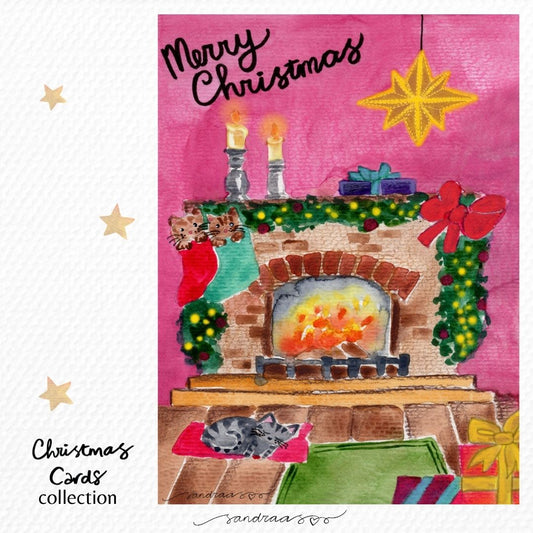 Christmas card - Christmas Fireplace