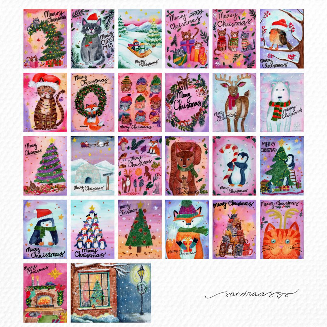 Christmas Cards Complete Set 26 Cards