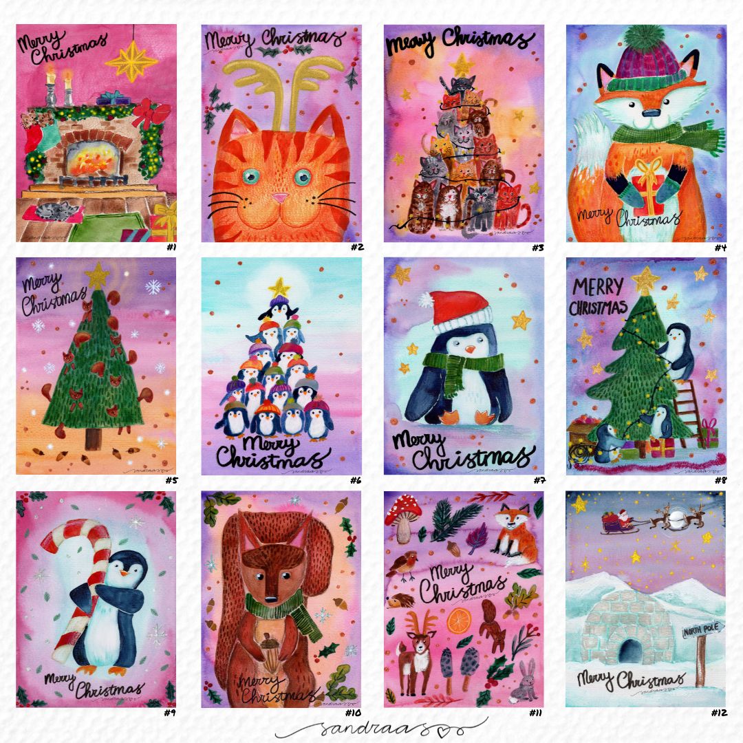 Christmas Cards Complete Set 26 Cards